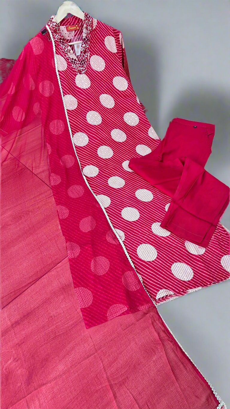 Arha v neck pure cotton suit