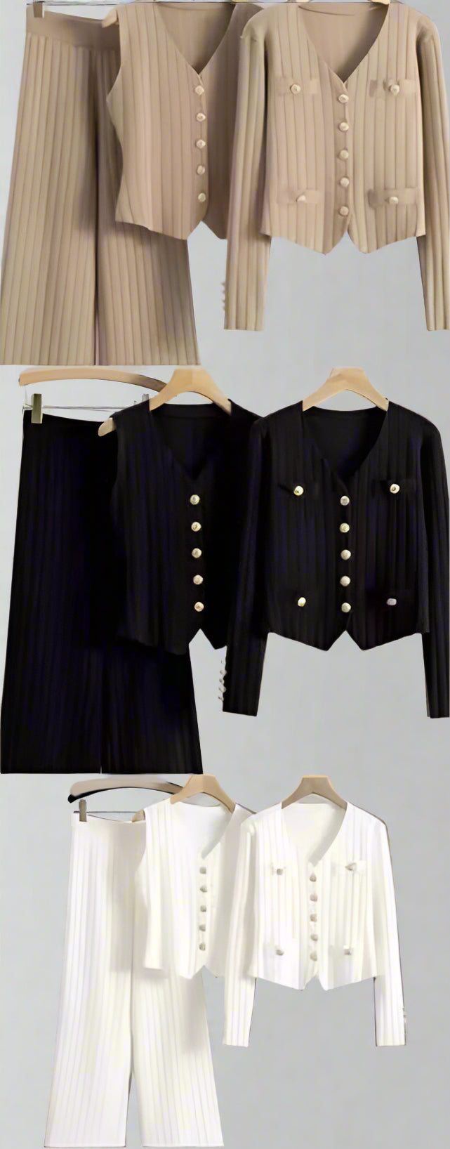 Three piece woolen cord set