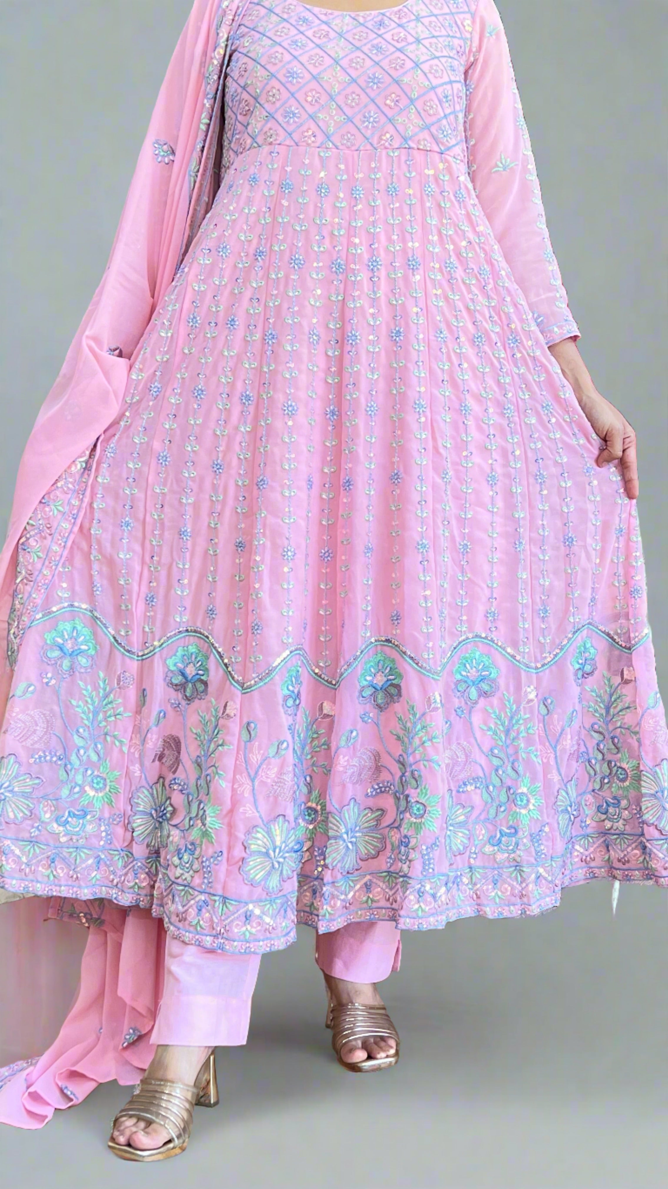 Full embroidered Anarkali suit ( pure Georgette)