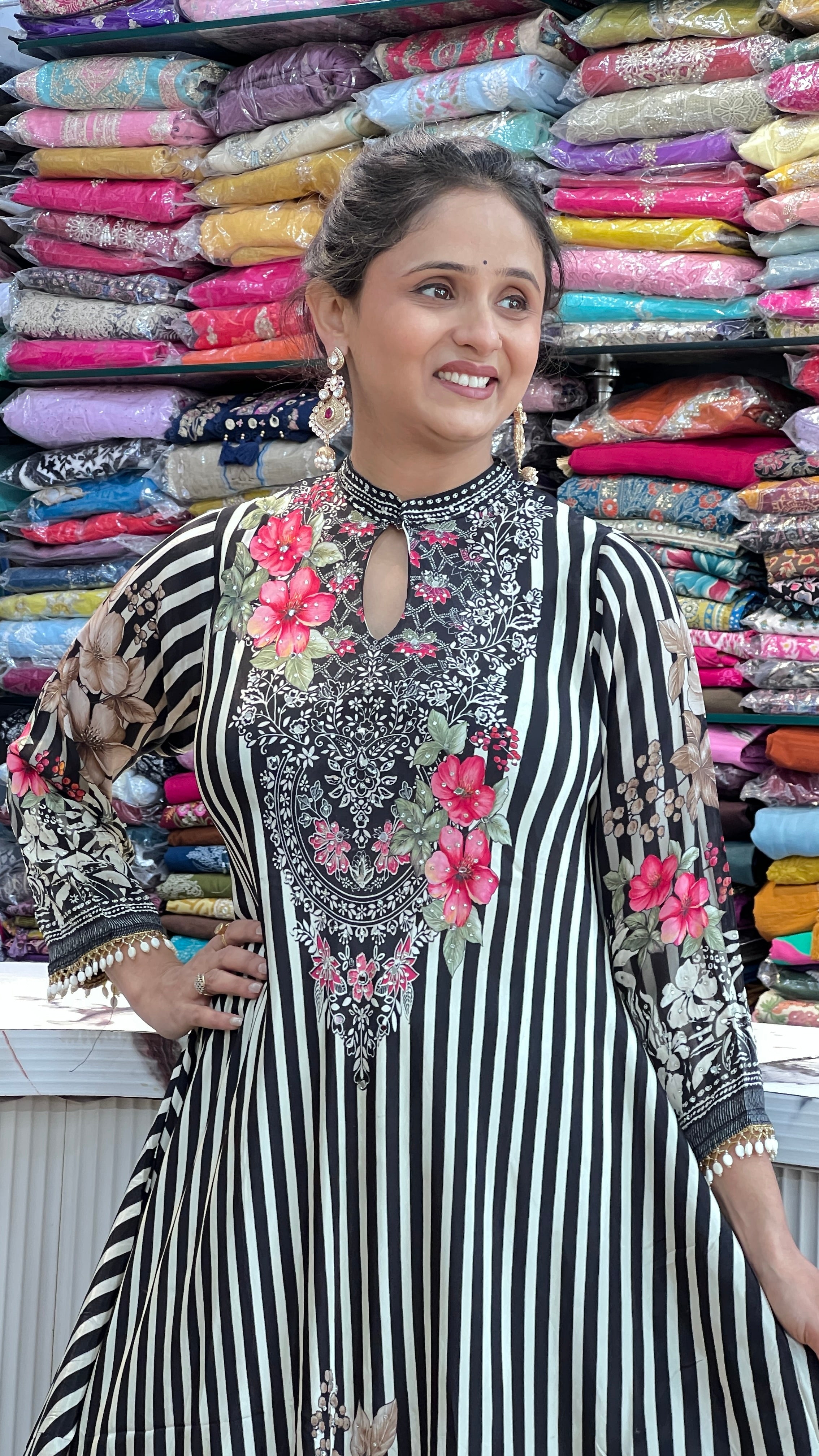 Pure crape anarkali ( tj 28167 )