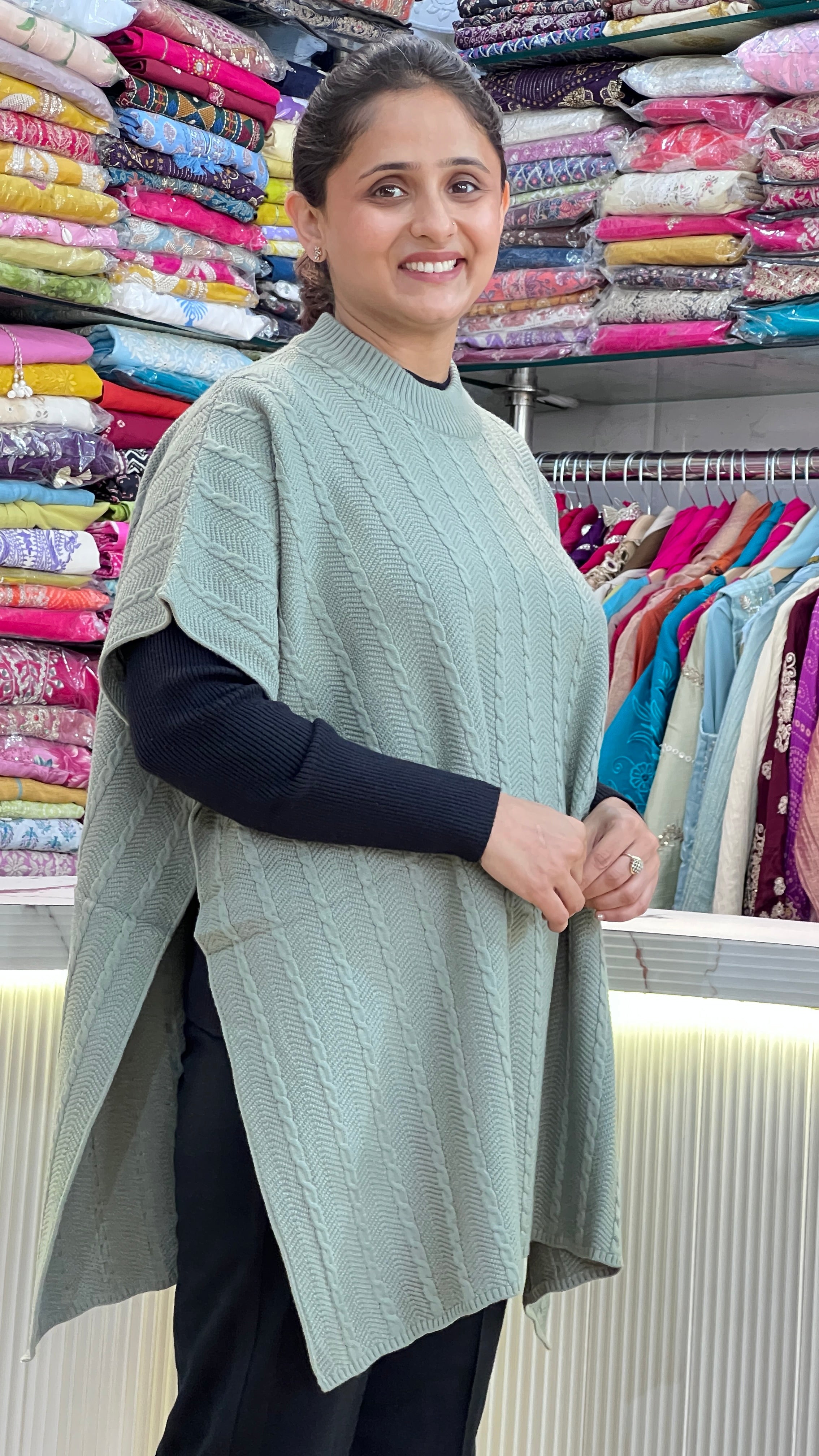 Knitted wool poncho ( rs lsn 2167 )