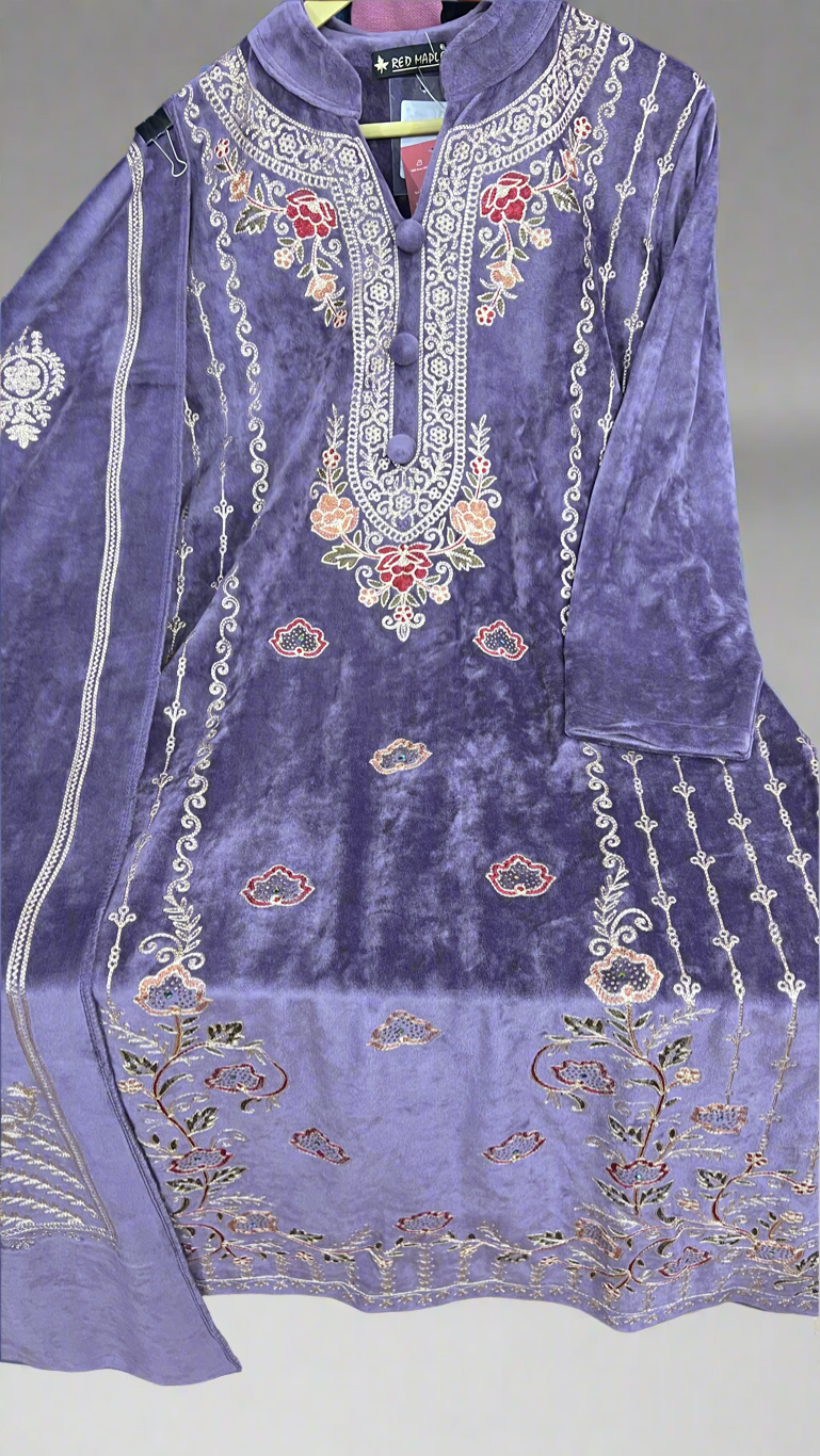 anma velvet embroidered suit
