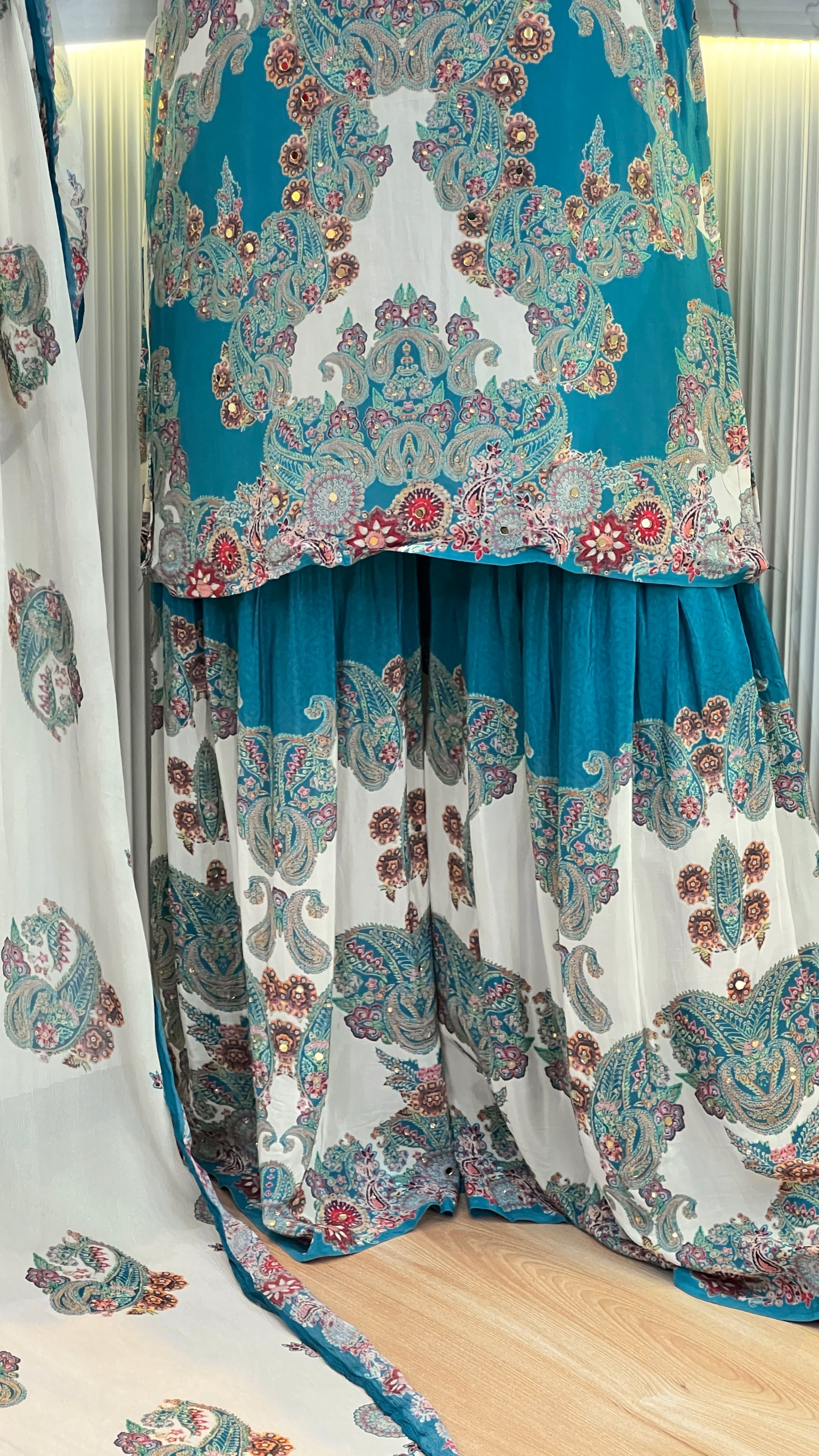 Pure crape designer garara suit ( ym 65367 )