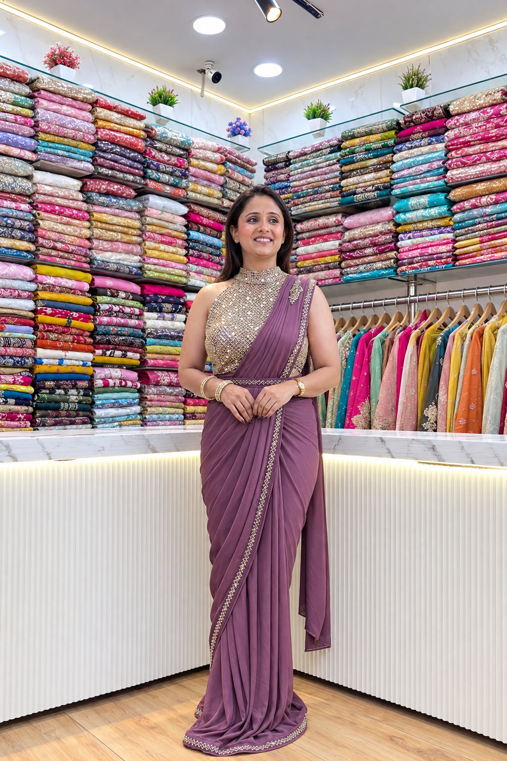 Designer draped sari ( sdw 2367 )