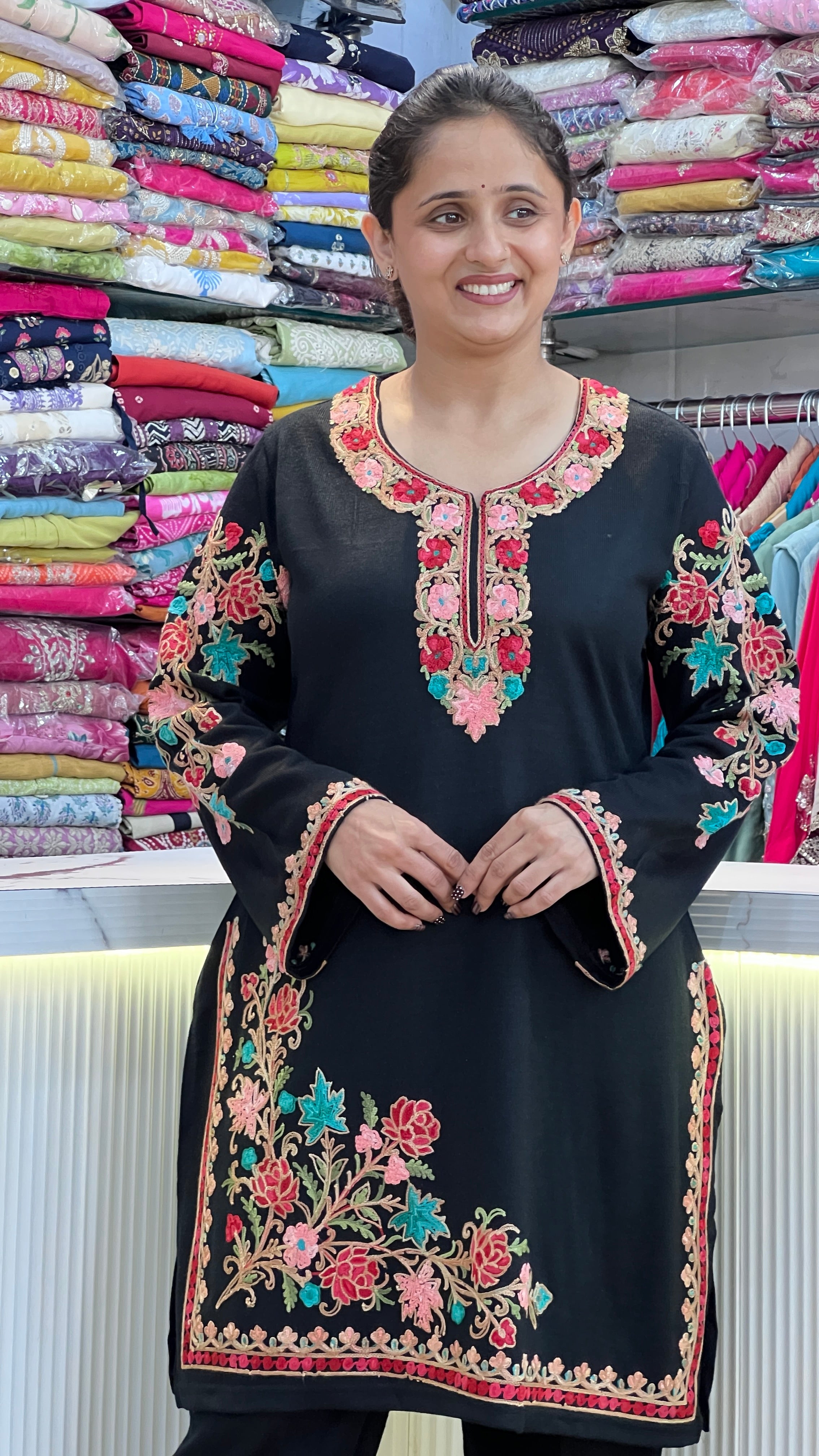 Pure Daffodil Kashmiri Co-Ord Set ( rs pink f0017 )