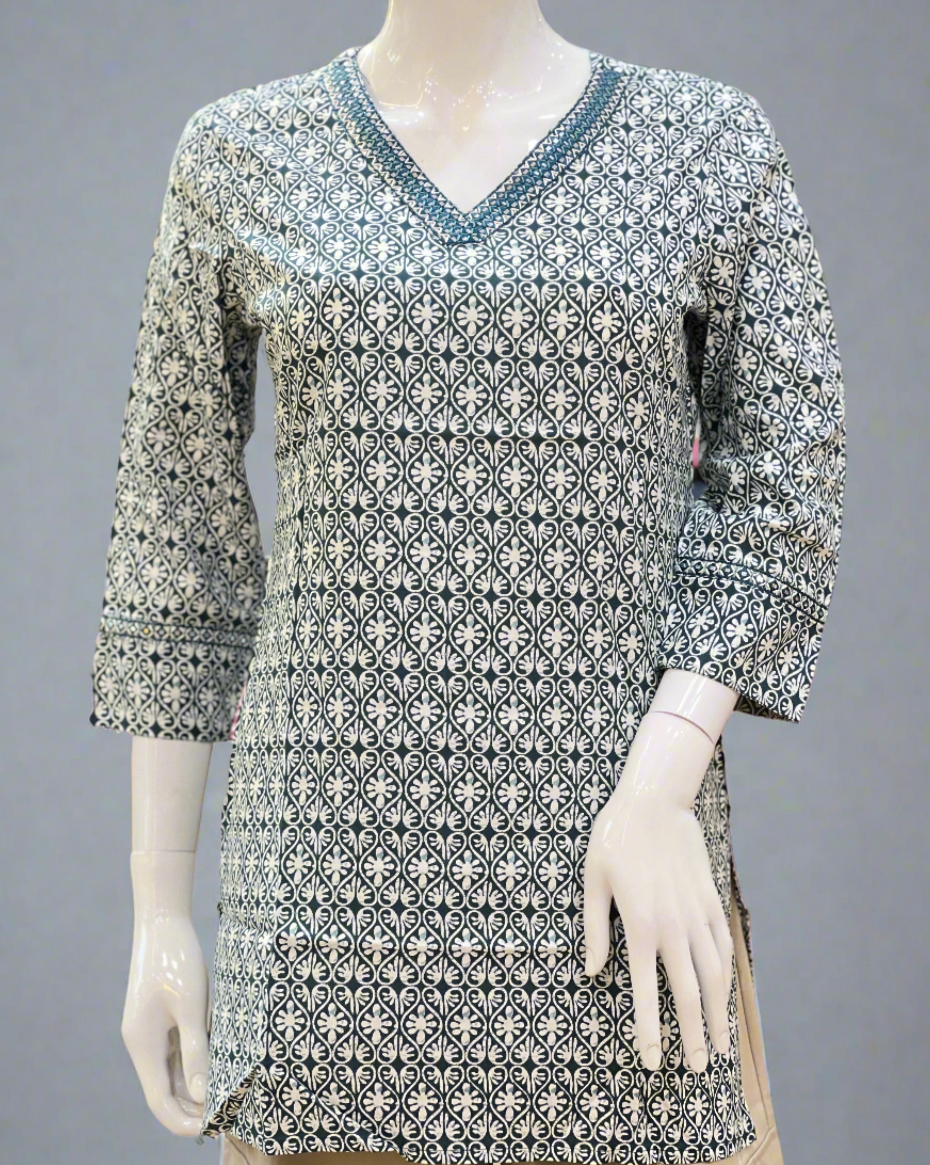 Abhini v neck short kurta