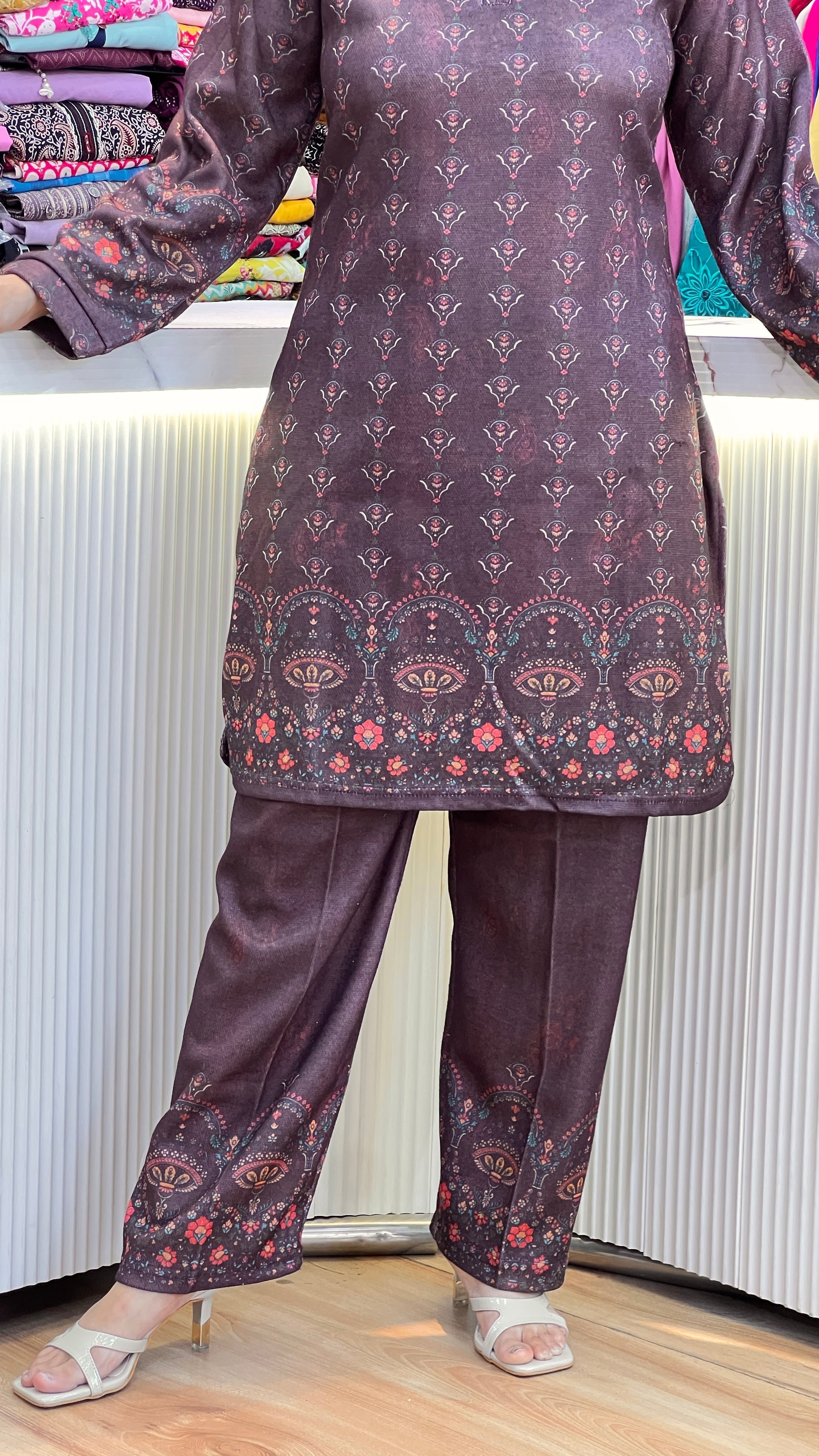 karachi wool pants cord set ( 9500 )