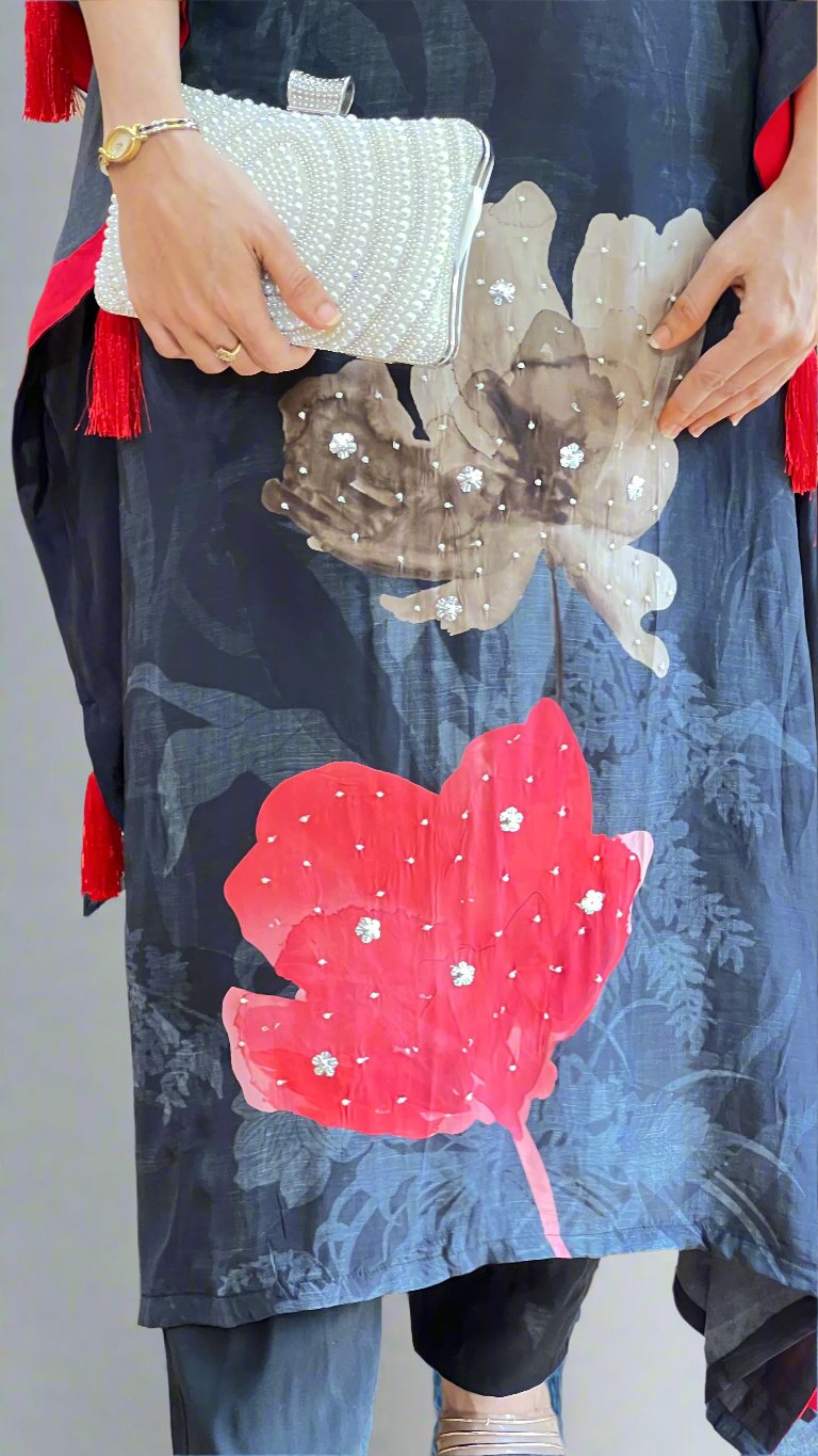 Pure natural crepe kaftan