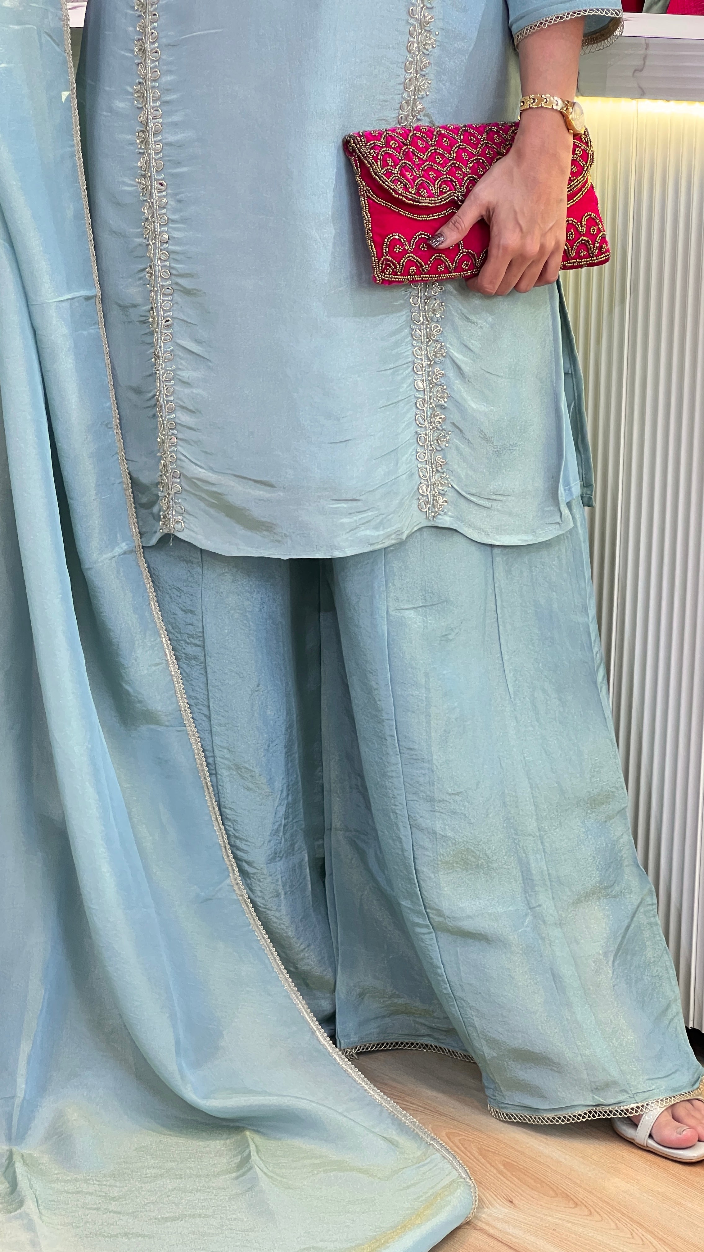Hand embroidered tissue suit ( ym 65667 )