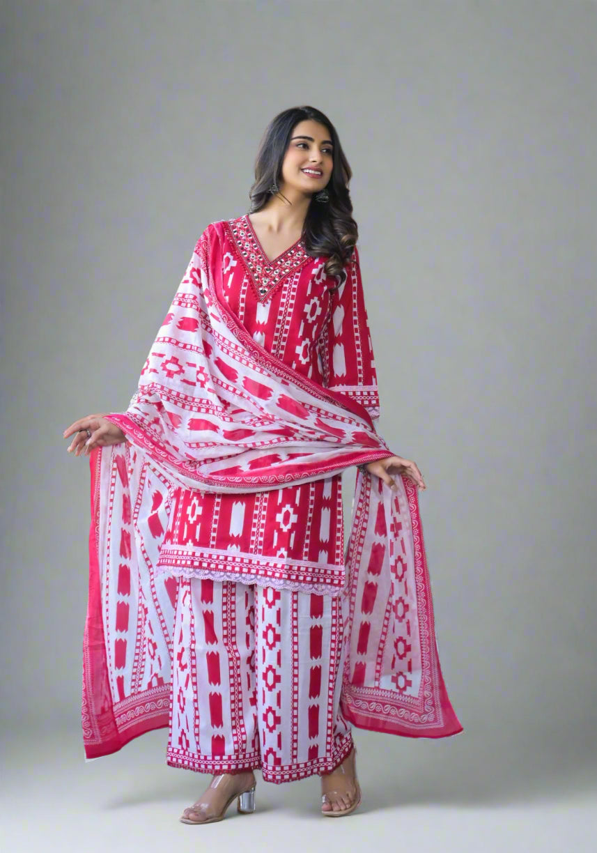 Aknya short kurta plazo set