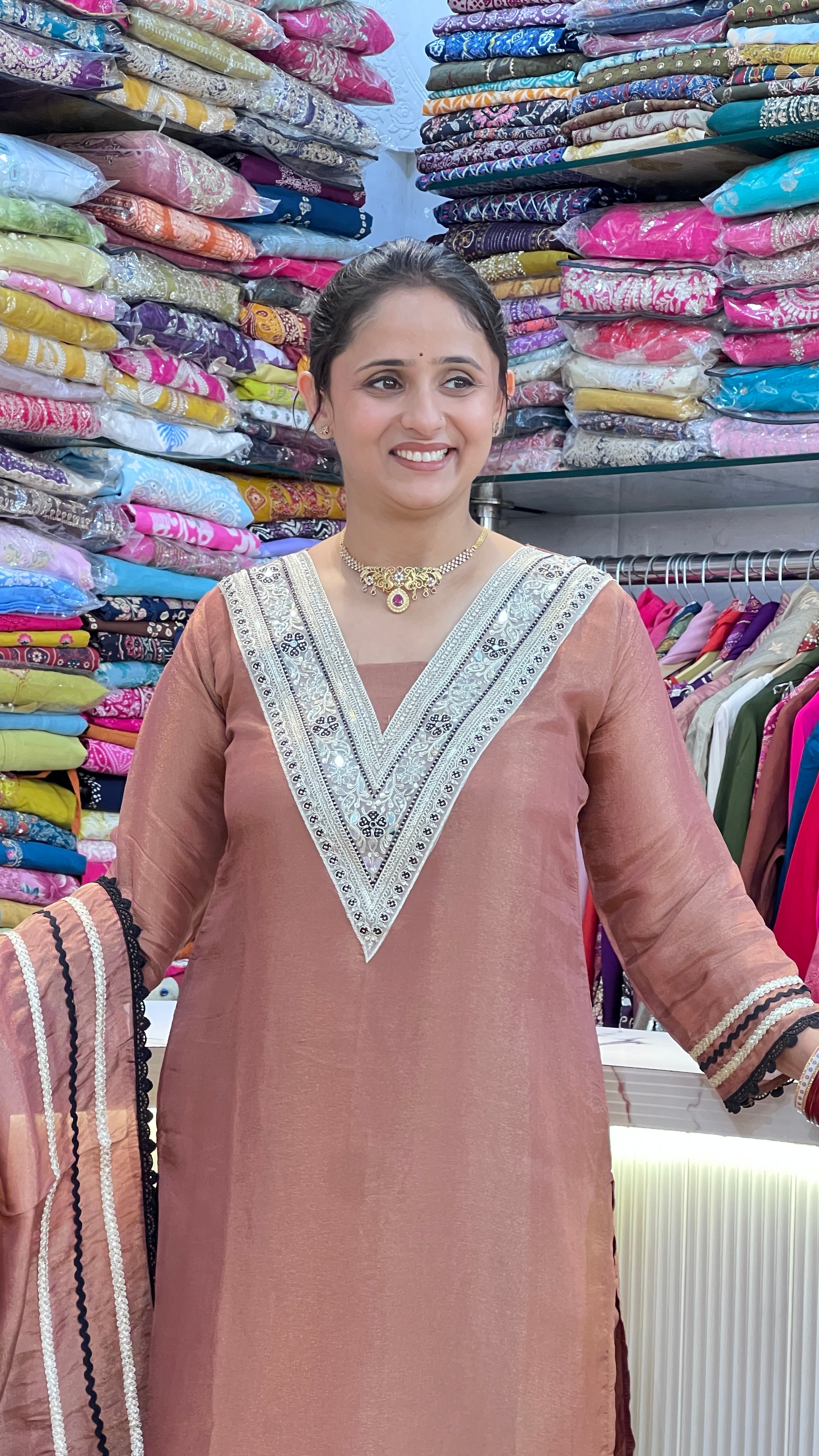 Pakistani shimmer tissue suit ( sdw 3567 )