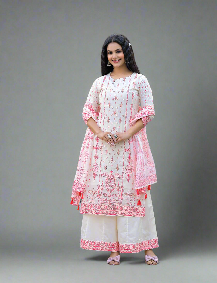 Anya pure cotton plazo suit