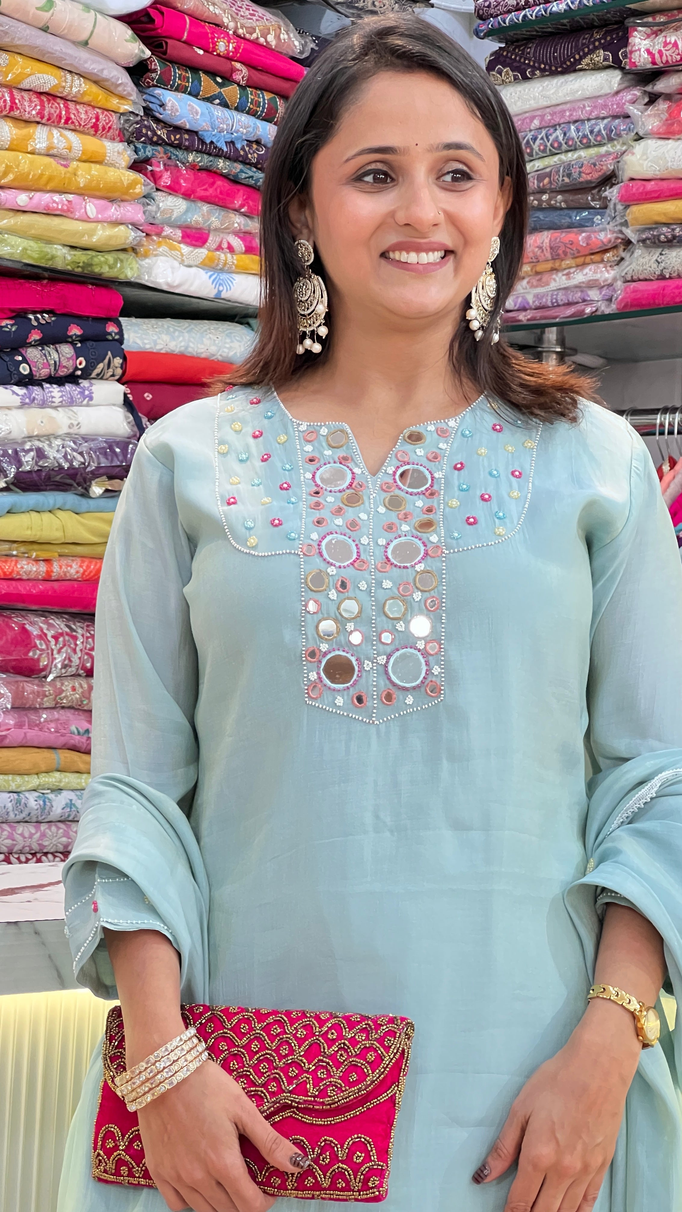 Soft imported shimmer suit ( tls 16867 )