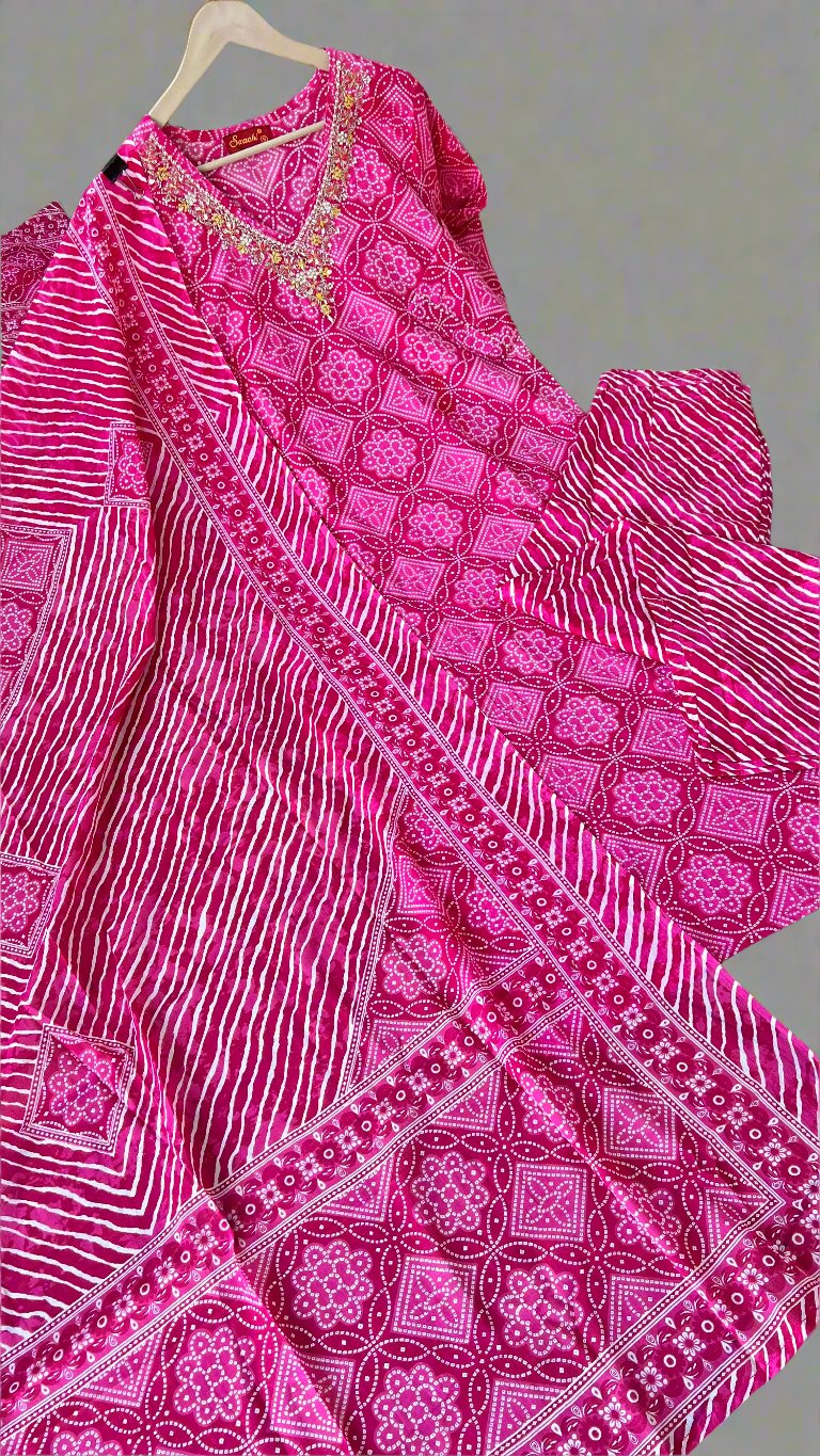 Avriya v neck pure cotton suit