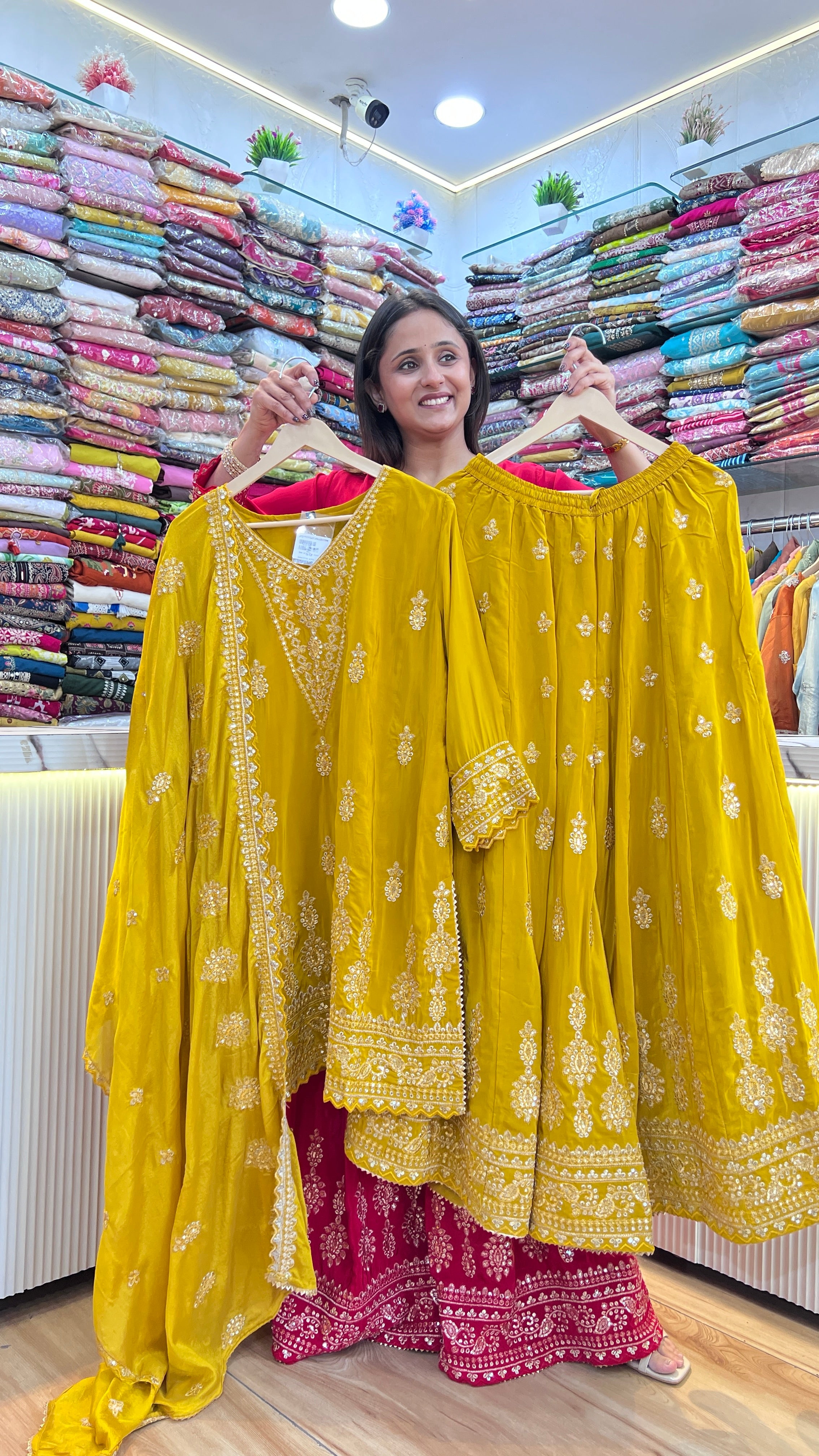 Pure crape all embroidered karva suit ( tls 17067 )