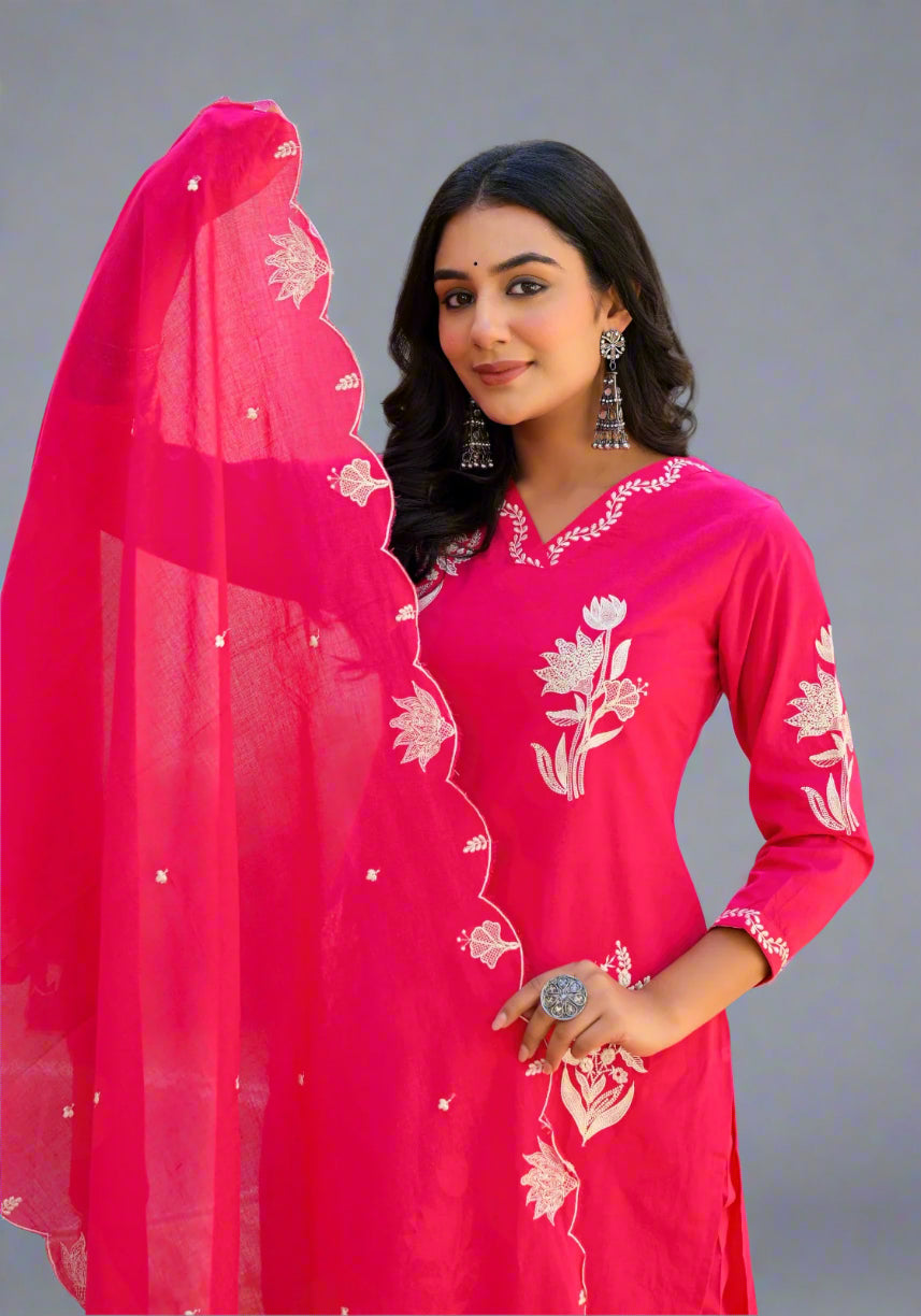 Acine embroidered cotton suit