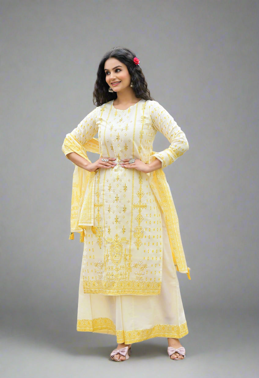 Anya pure cotton plazo suit