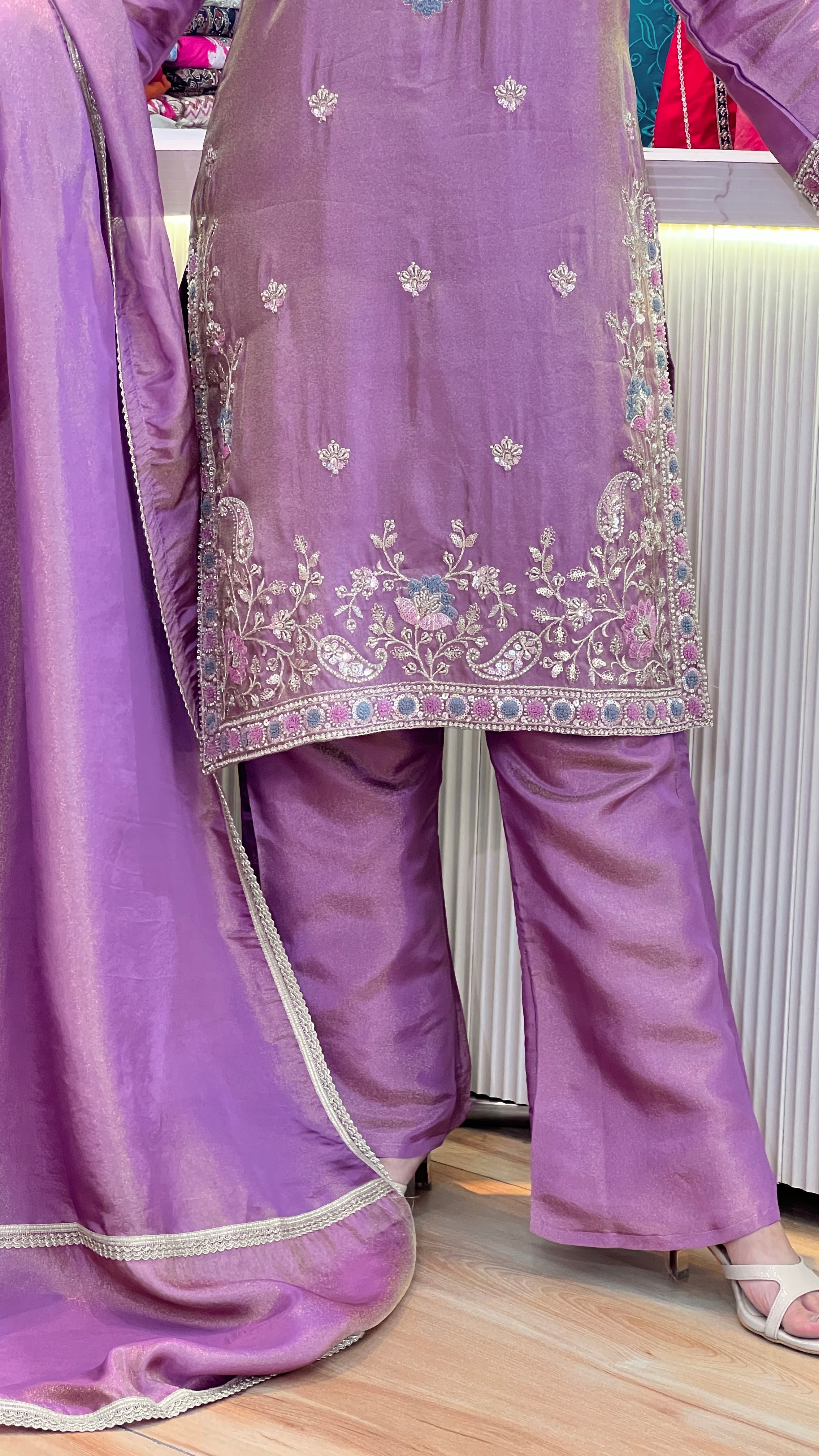 Designer tissue embroidered suit ( tls 17267 )