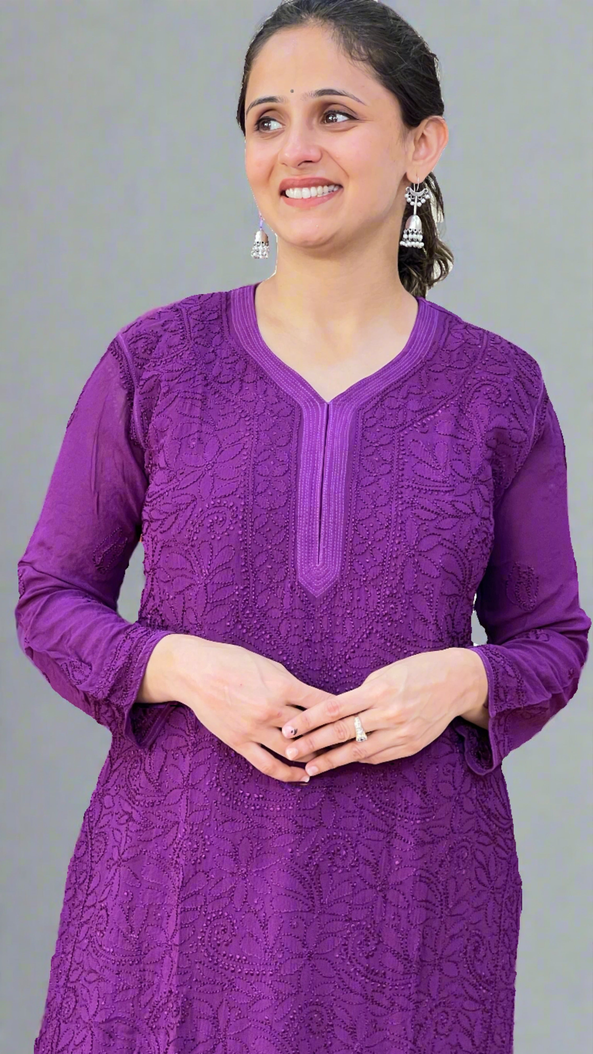 Pure viscose lakhnavi kurta with inner