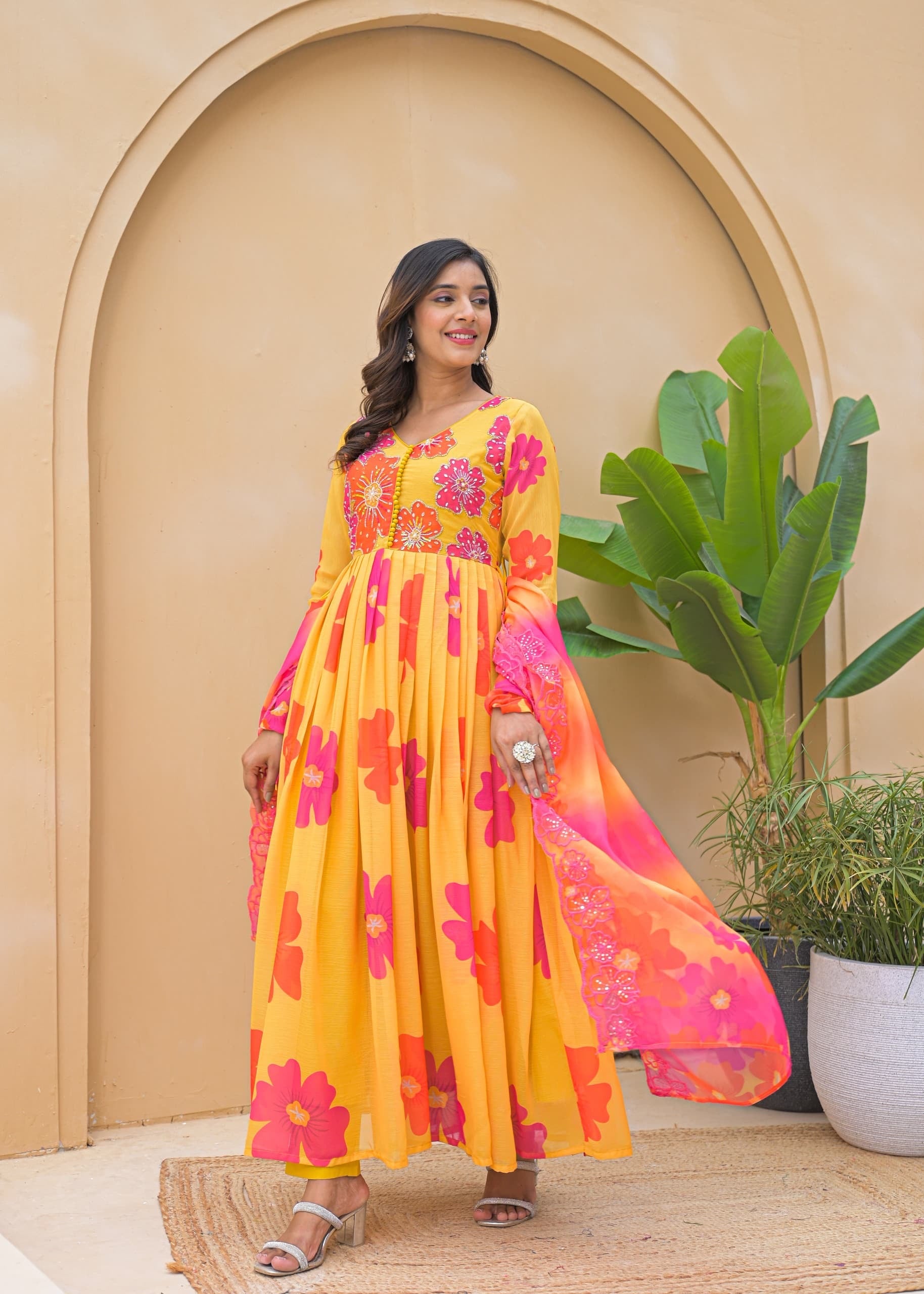 Anarkali chiffon suit