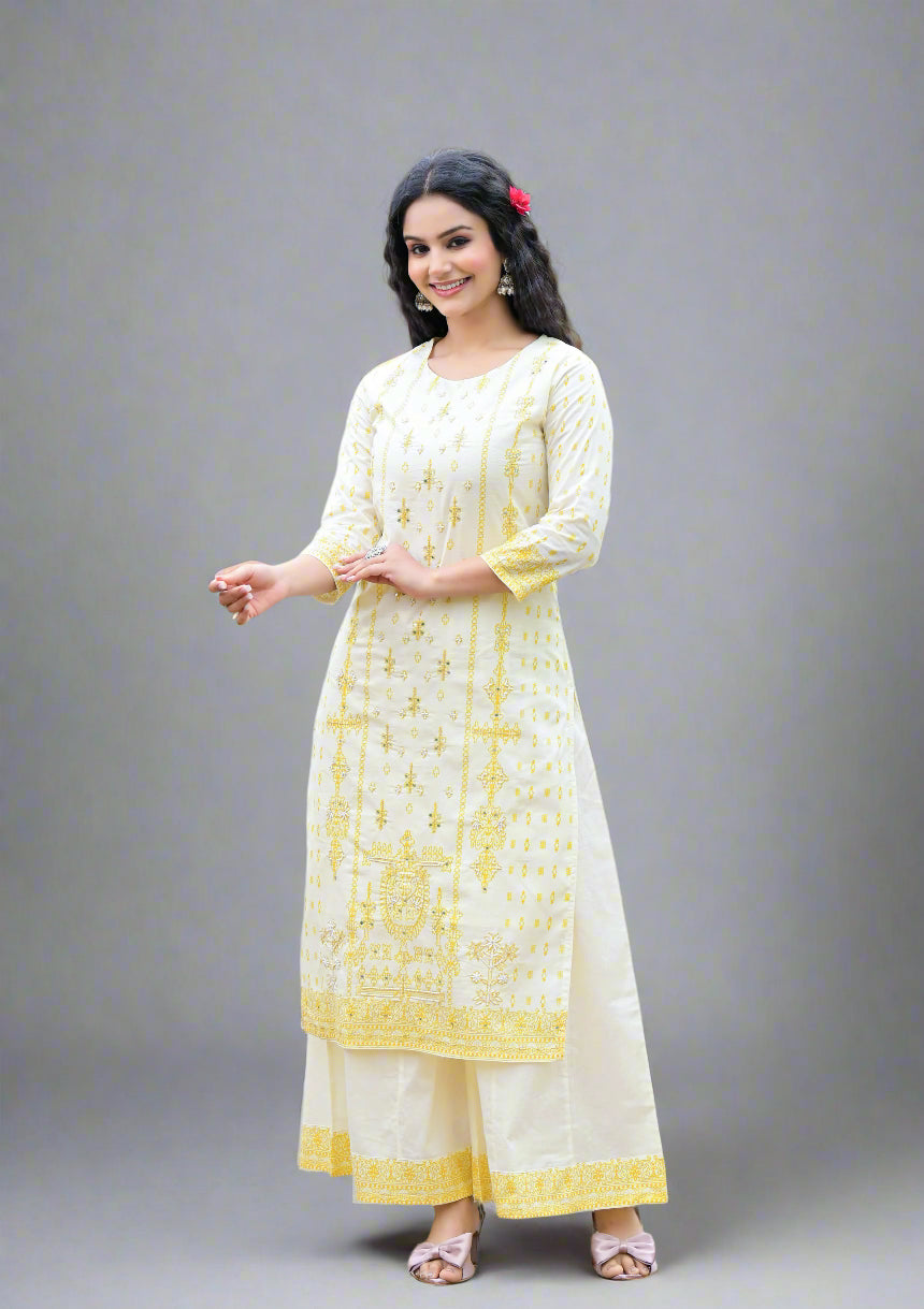 Anya pure cotton plazo suit