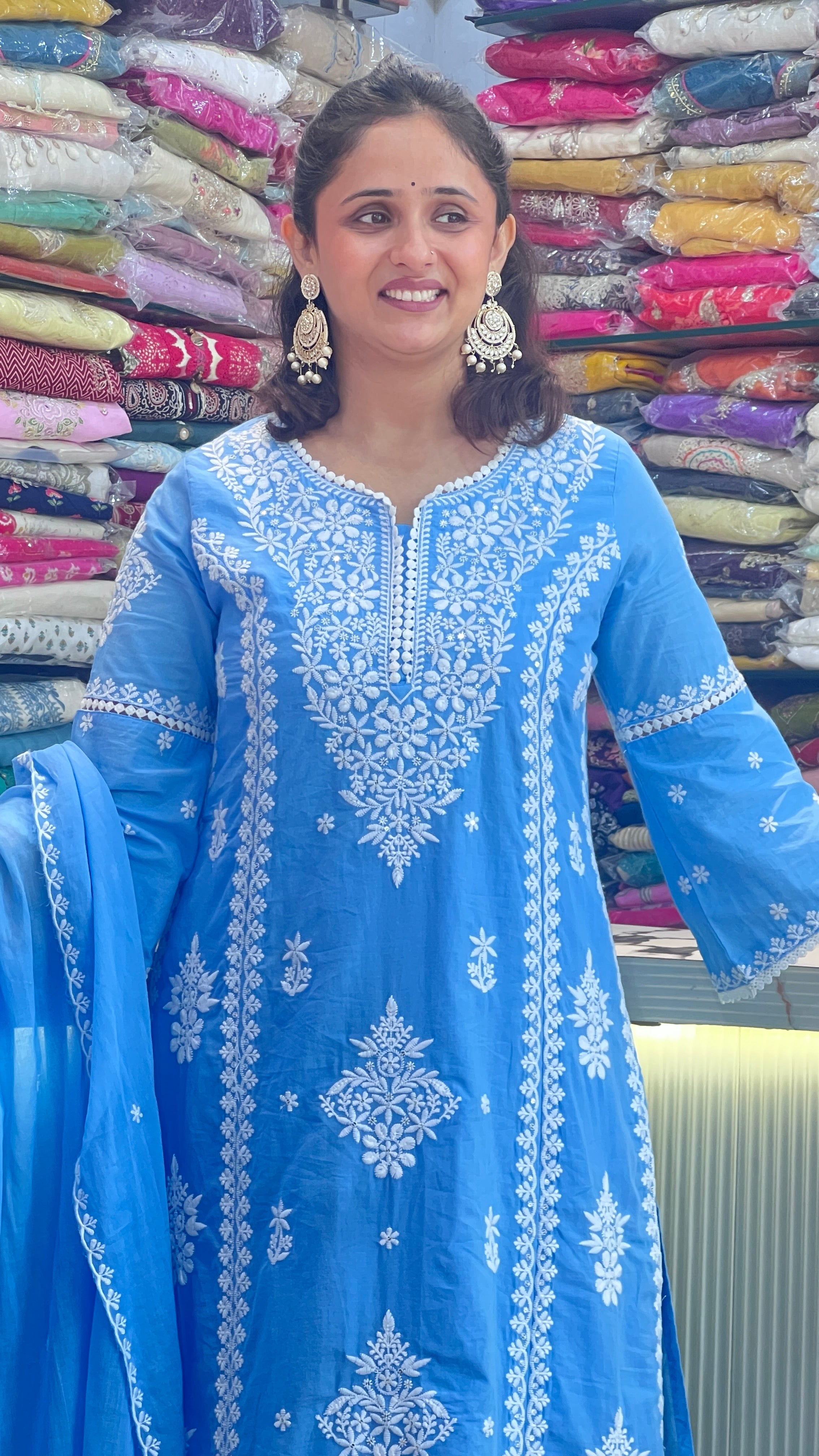 Pure cotton embroidered suit ( tj 28367 )
