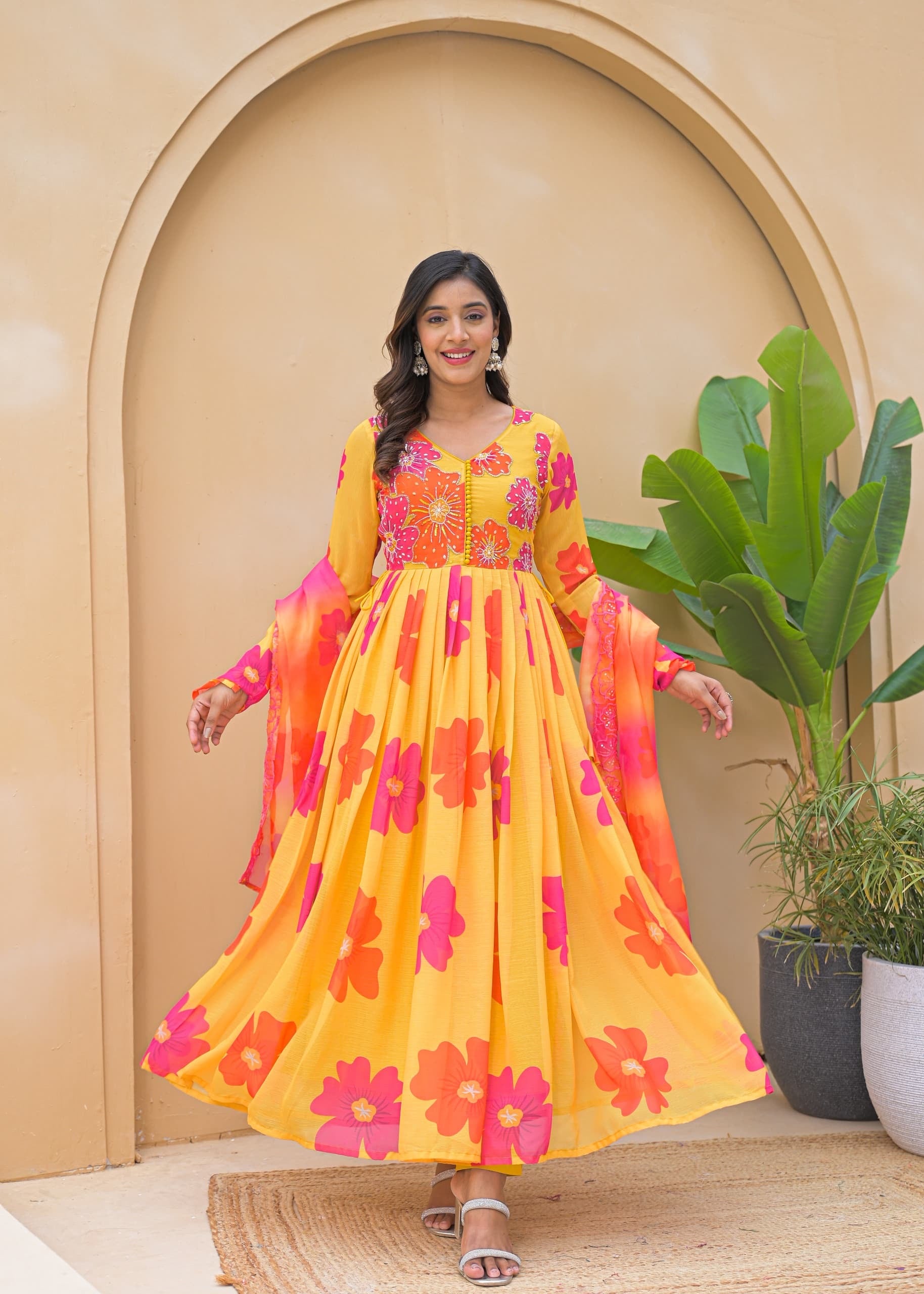 Anarkali chiffon suit
