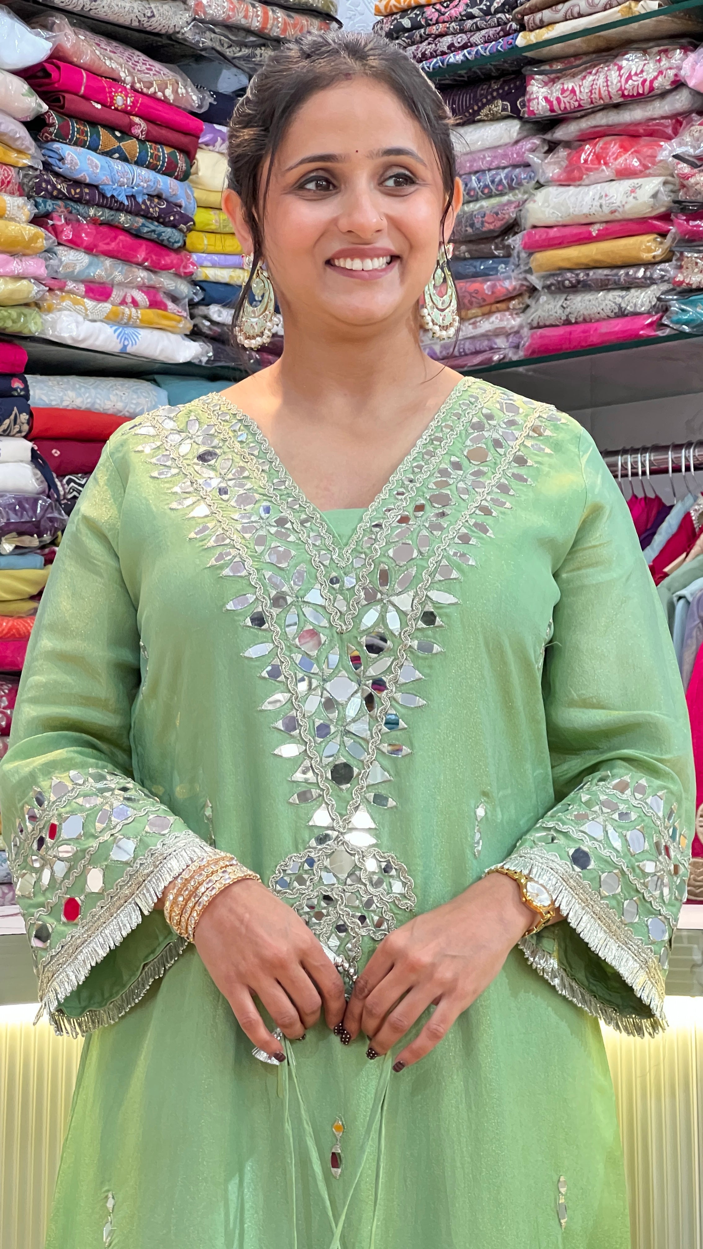 All-Over Embroidered Tissue Pheran ( tls 16967 )