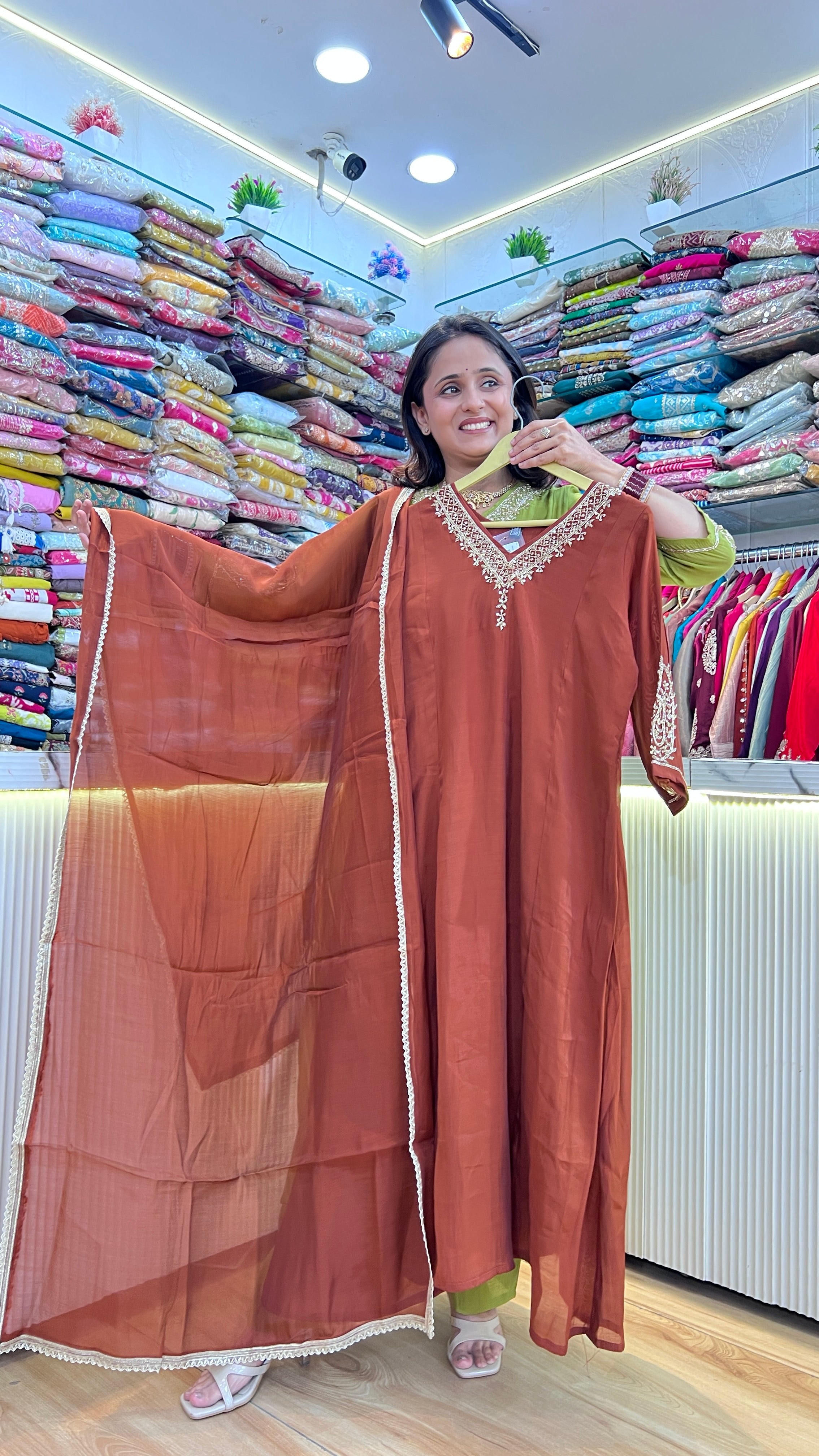 Hand embroidered A-Line suit ( sdw 3267 )
