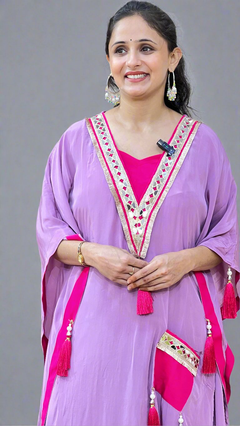 Natural crepe kaftan sets (inner included)