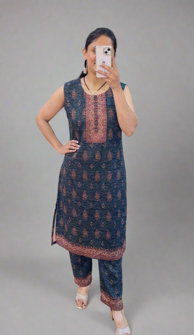 Adhavya Woolen shrug suit