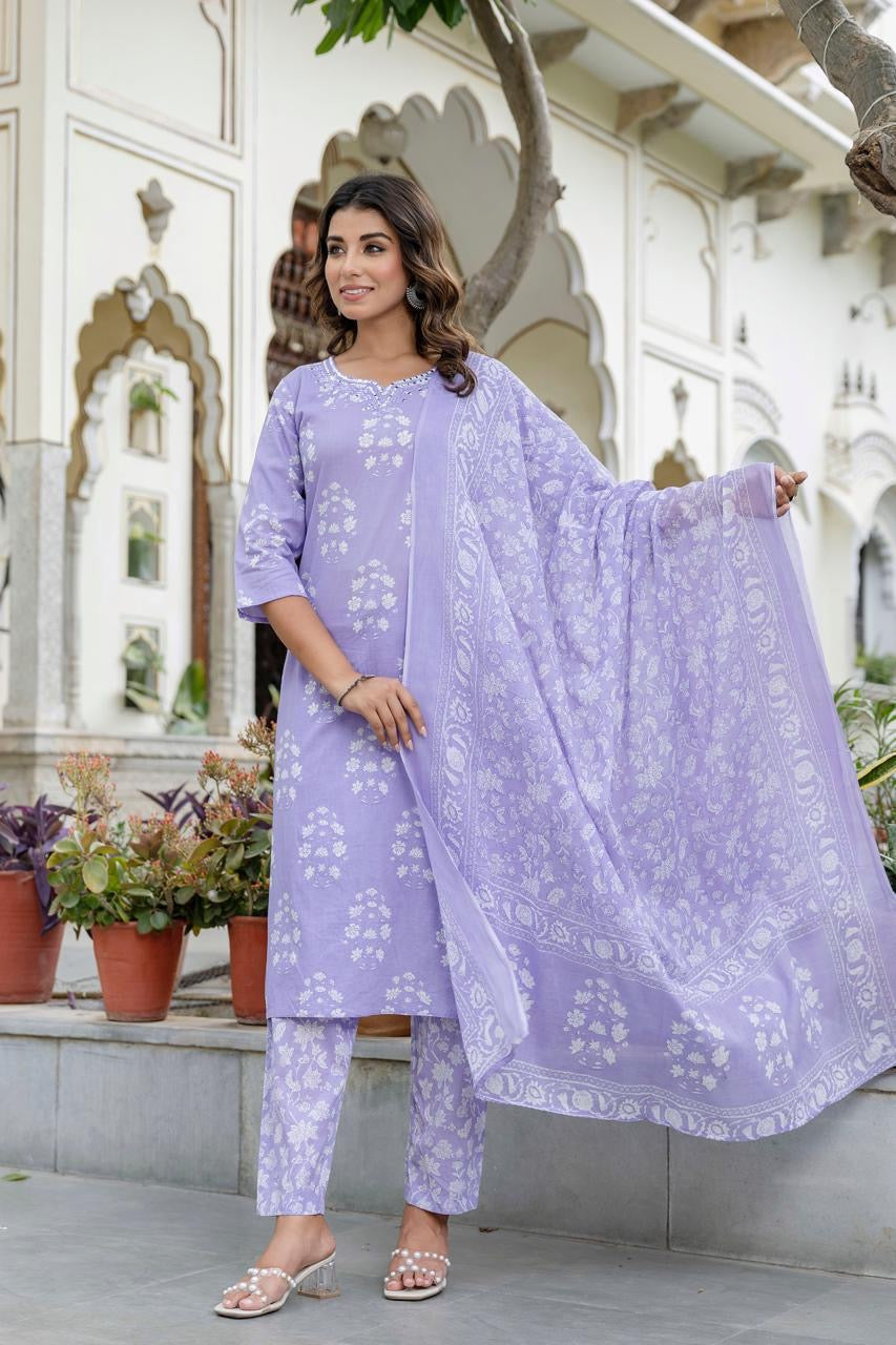 Printed cotton suit ( gj 9567 )