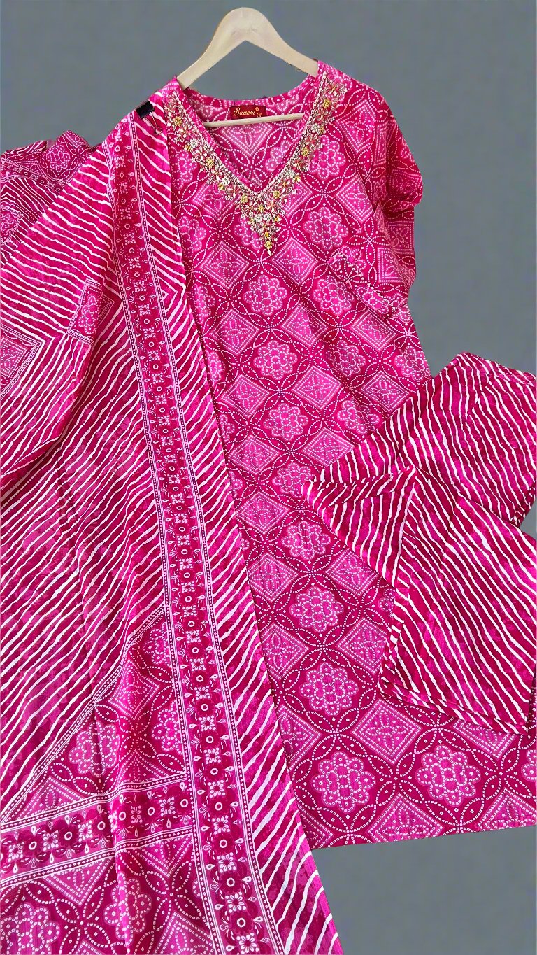 Avriya v neck pure cotton suit