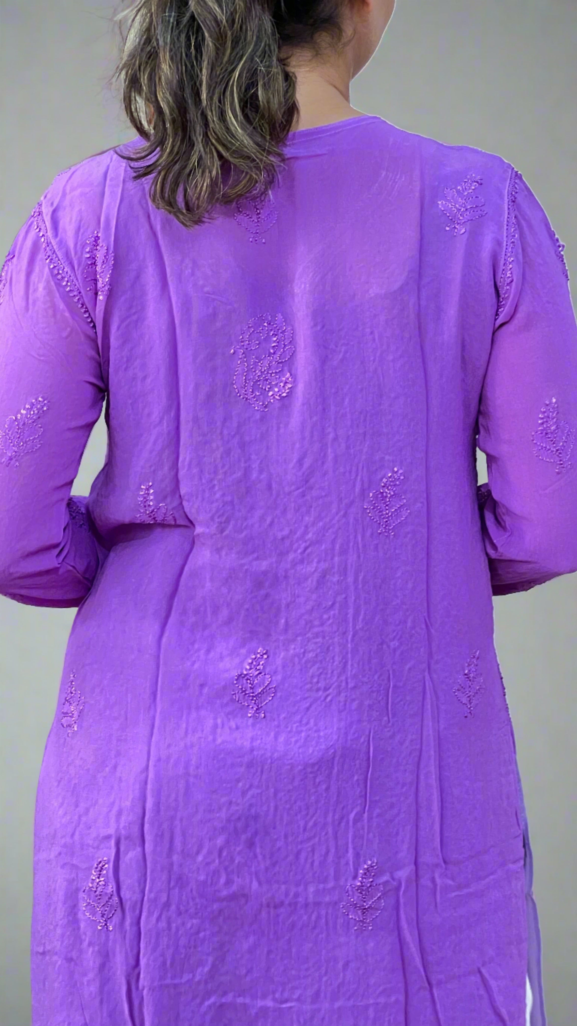 Pure viscose lakhnavi kurta with inner