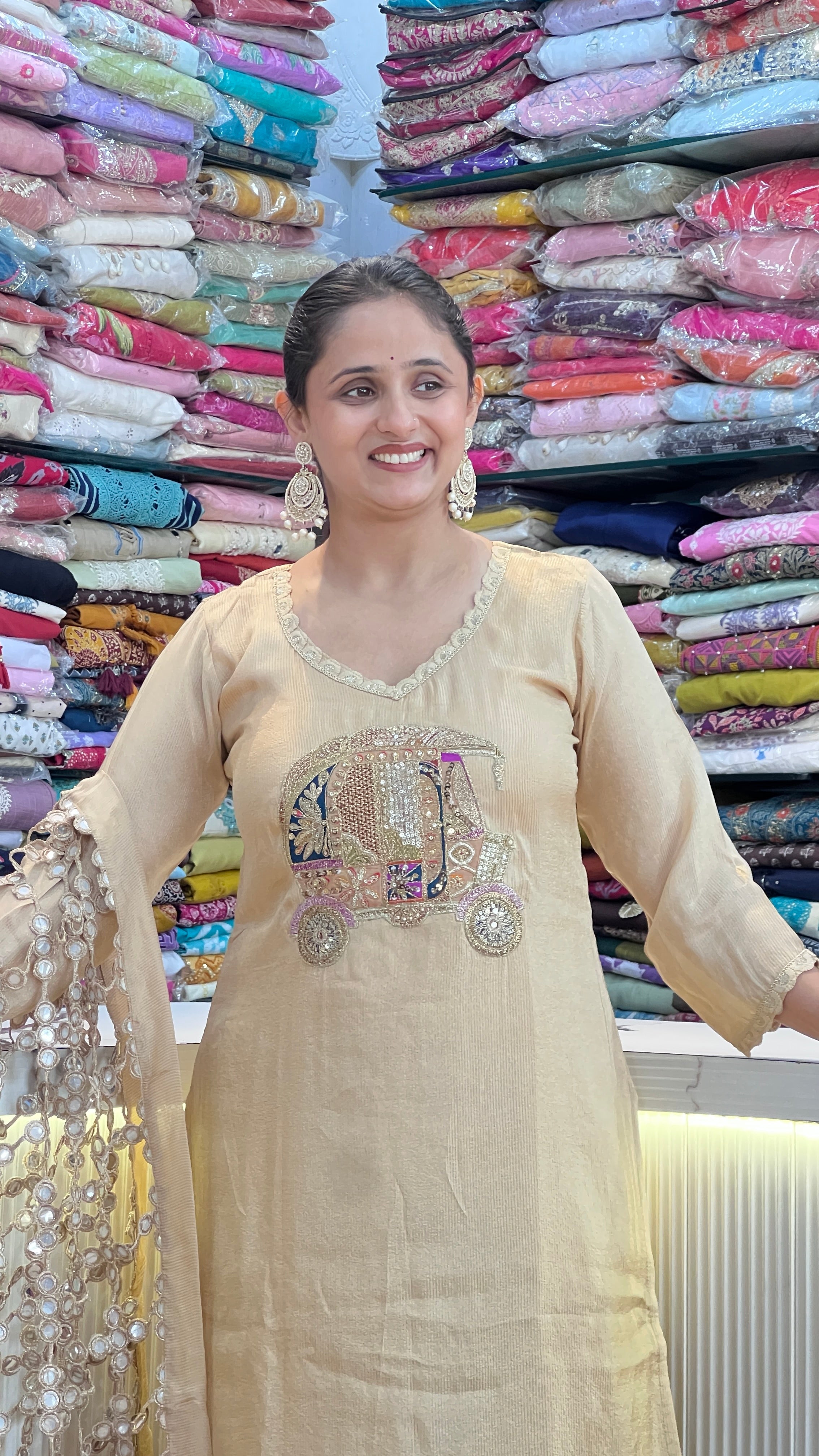 Premium tissue with designer dupatta ( tj 30167 )