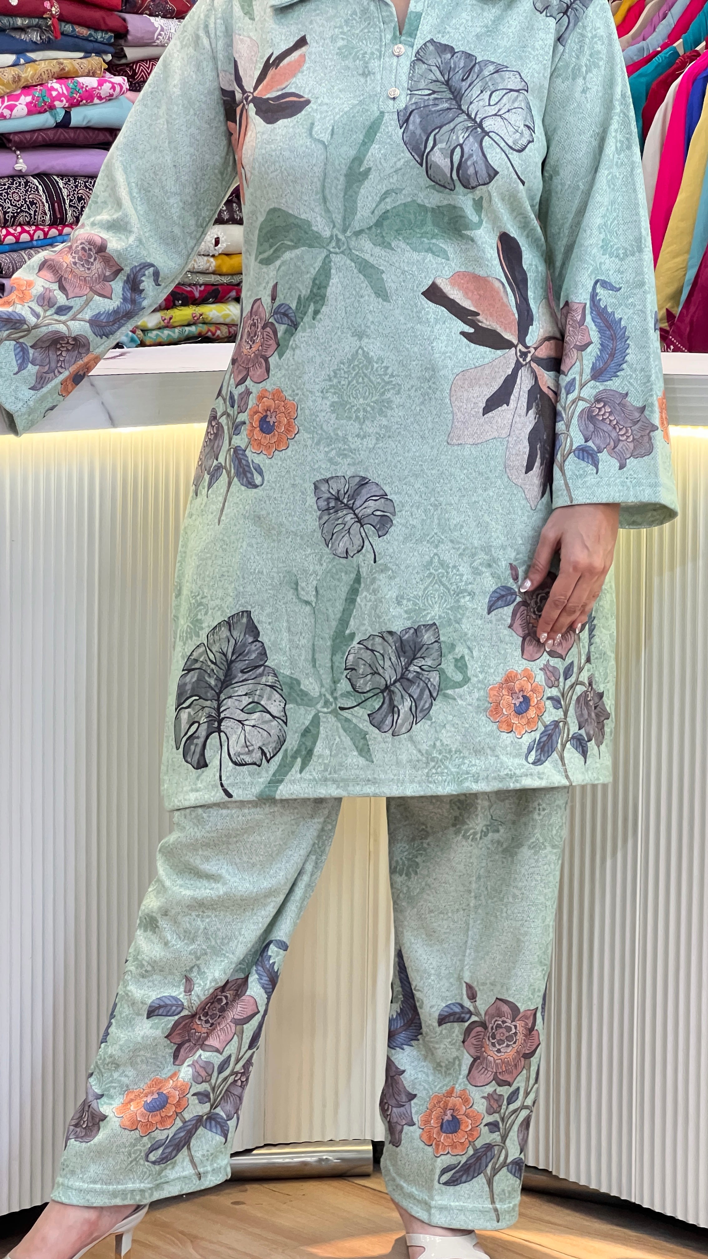 karachi wool pants cord set ( 9600 )