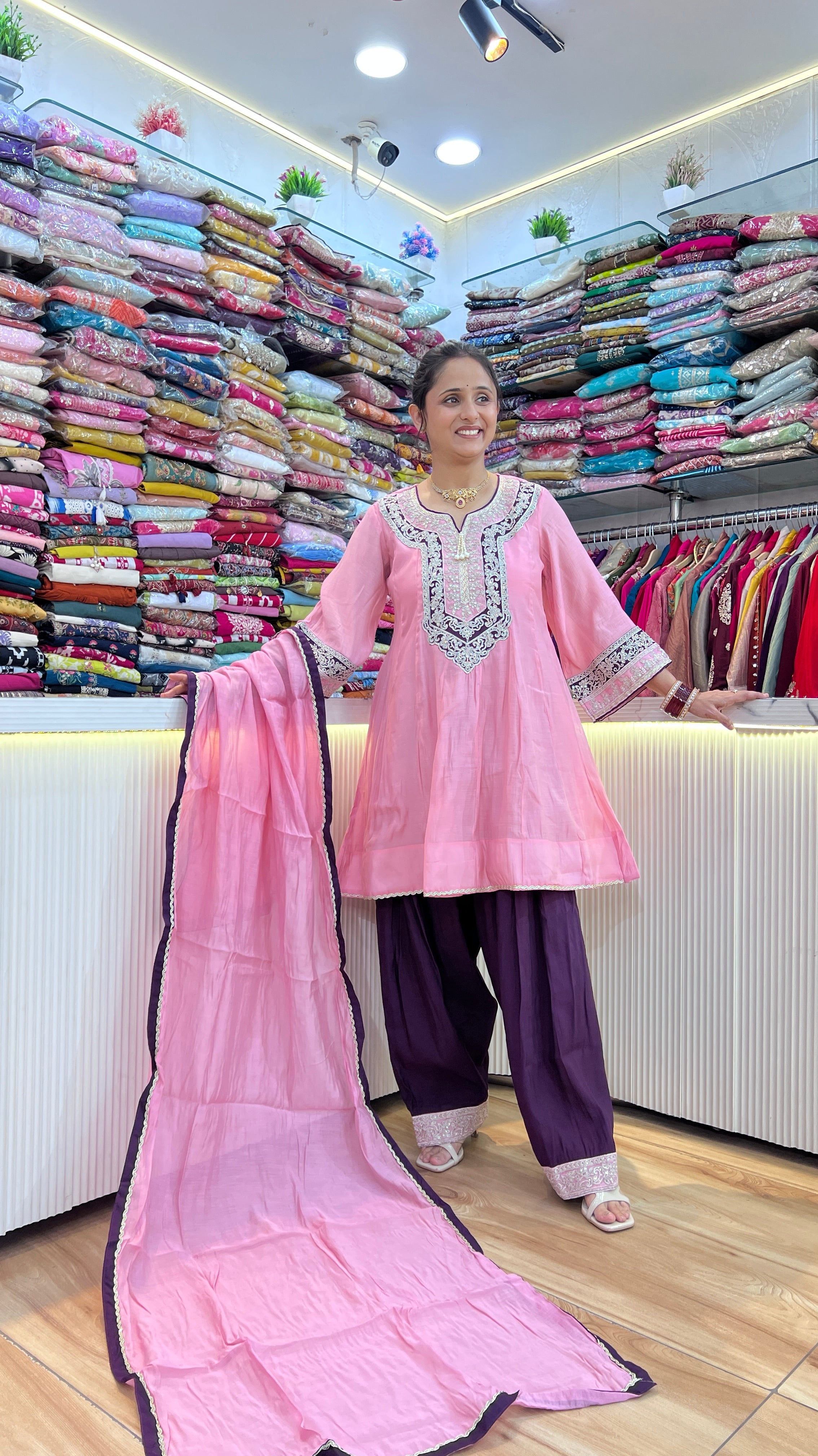 Peplum kurta with farshi salwar suit ( sdw 3367 )