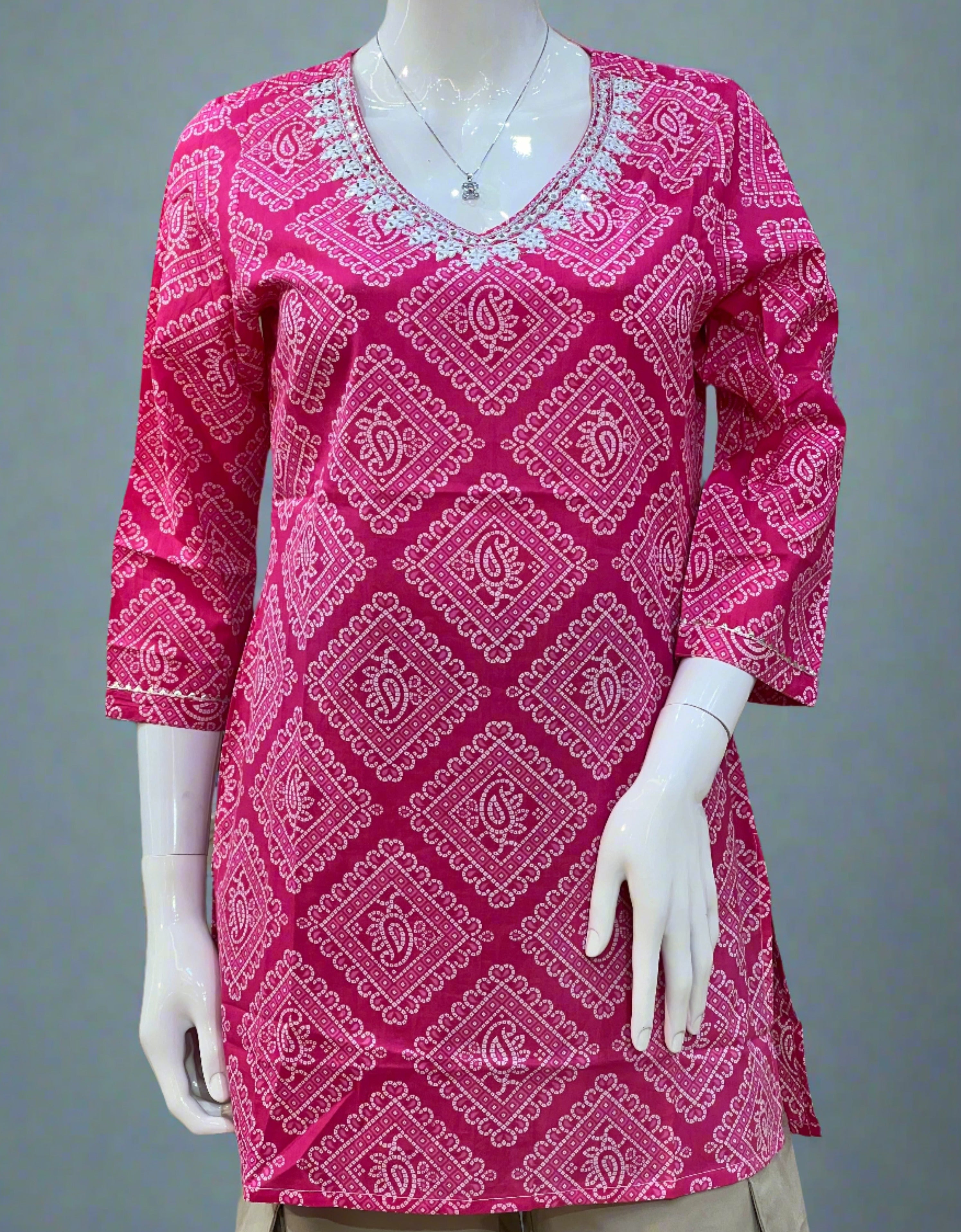 Jaipuri printed short kurta