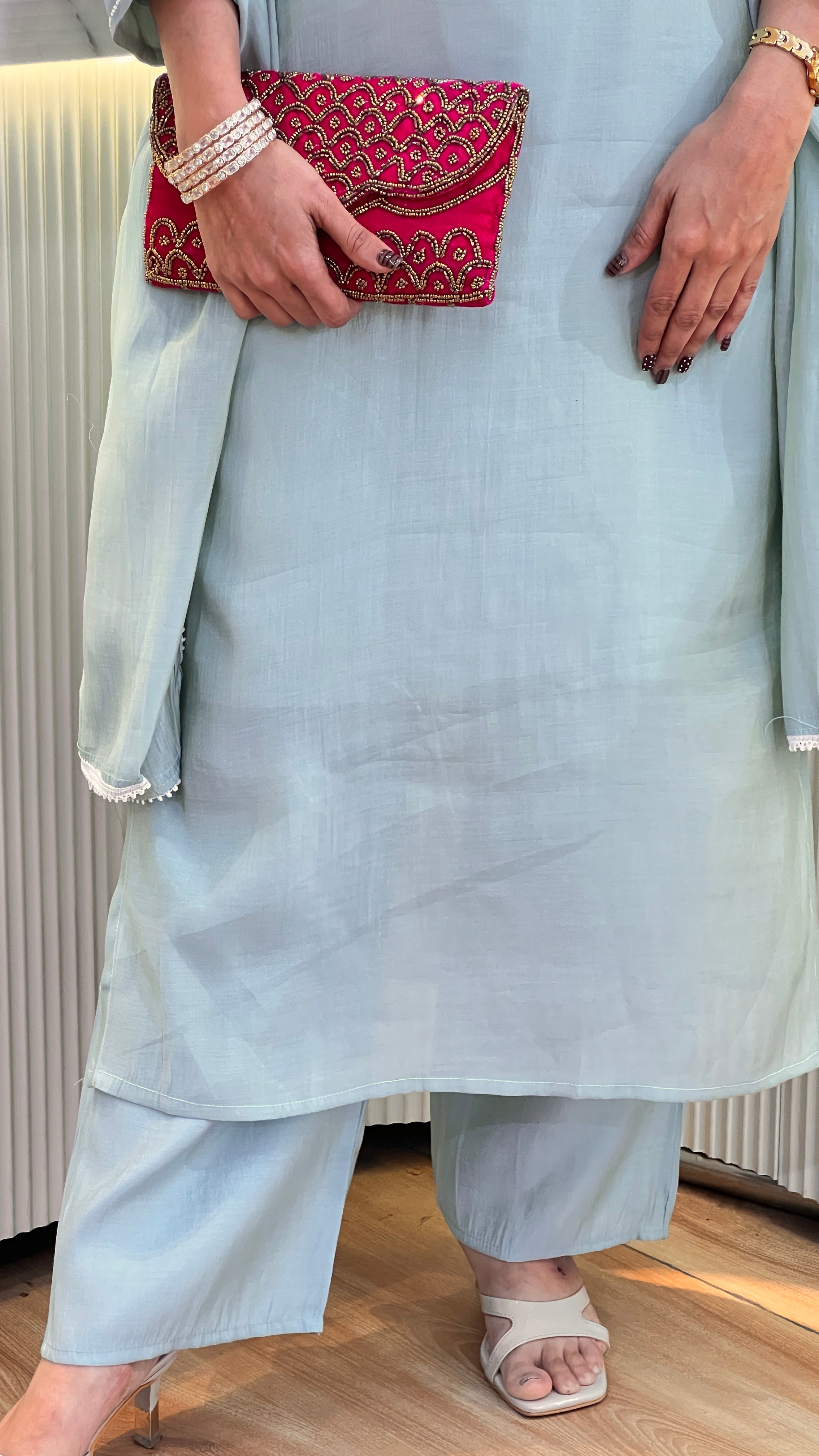 Soft imported shimmer suit ( tls 16867 )