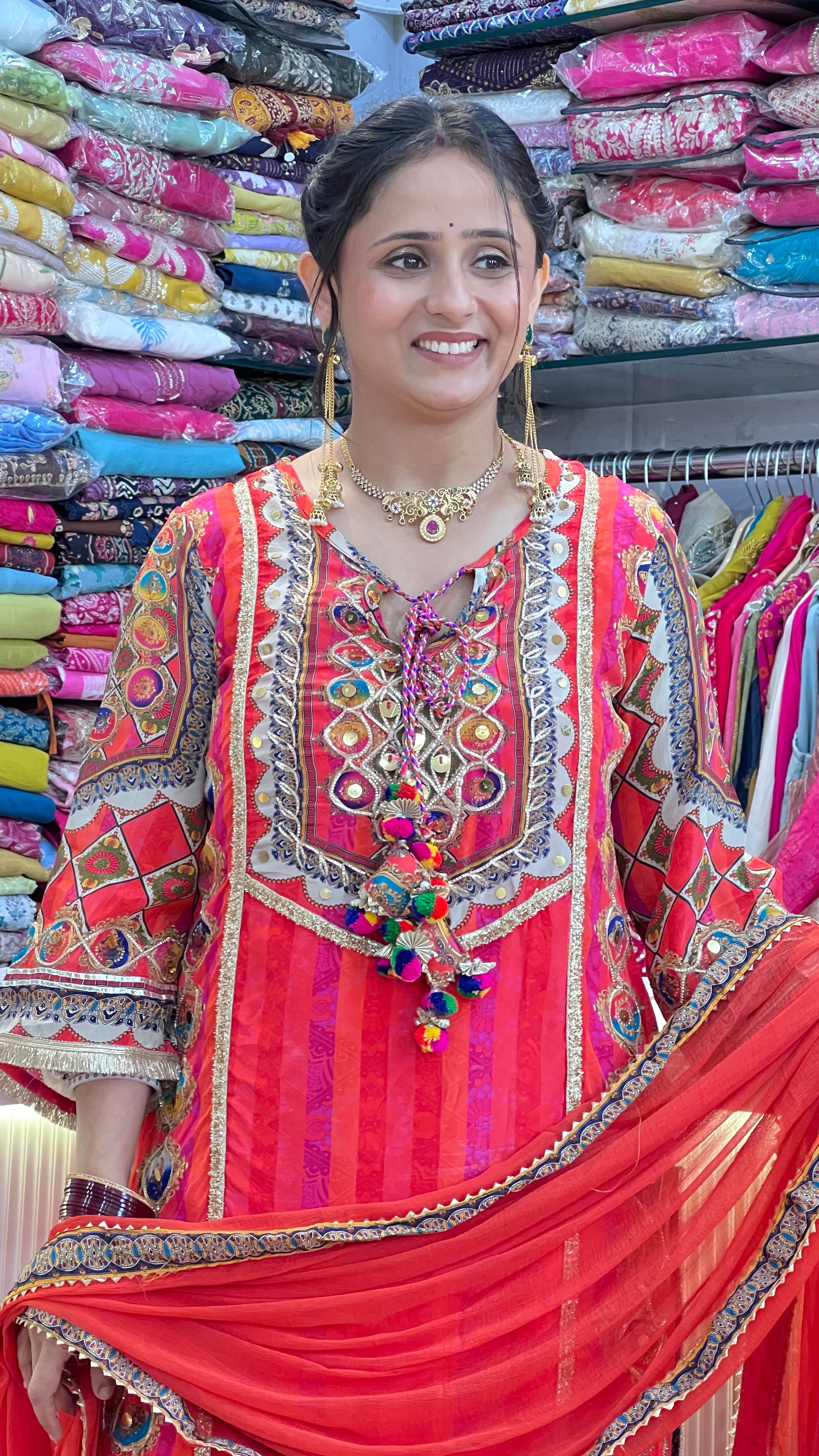 Designer pure crape suit with hand bag ( st 2567 )