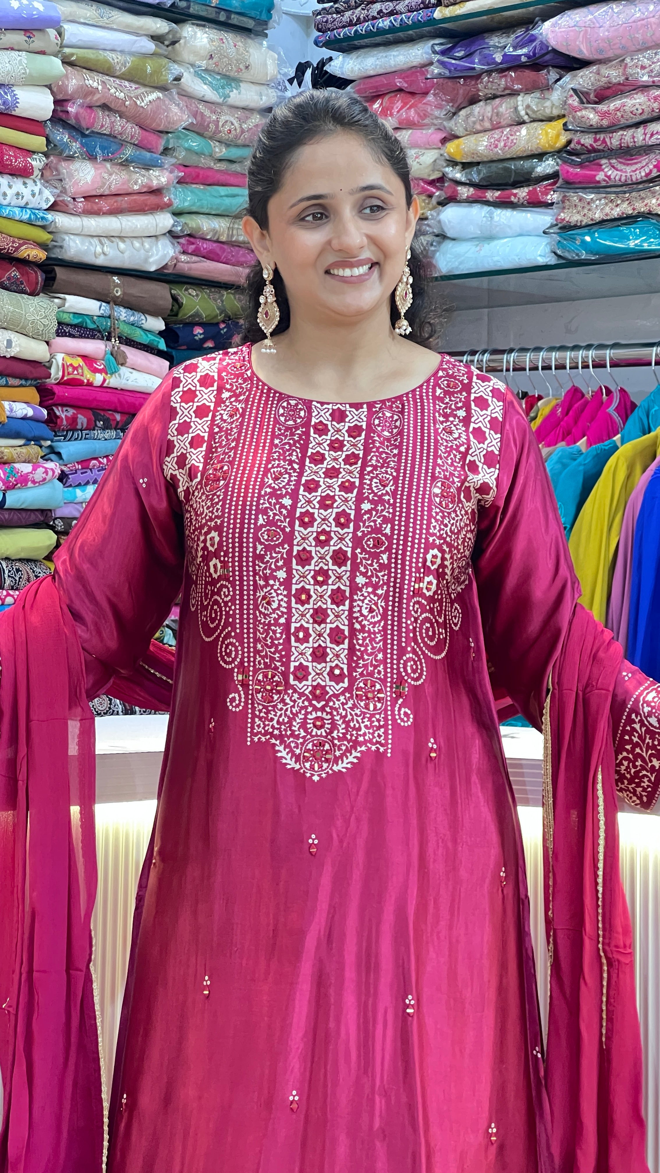 Pure Crape Printed Pakistani Suit ( ym 64867 )