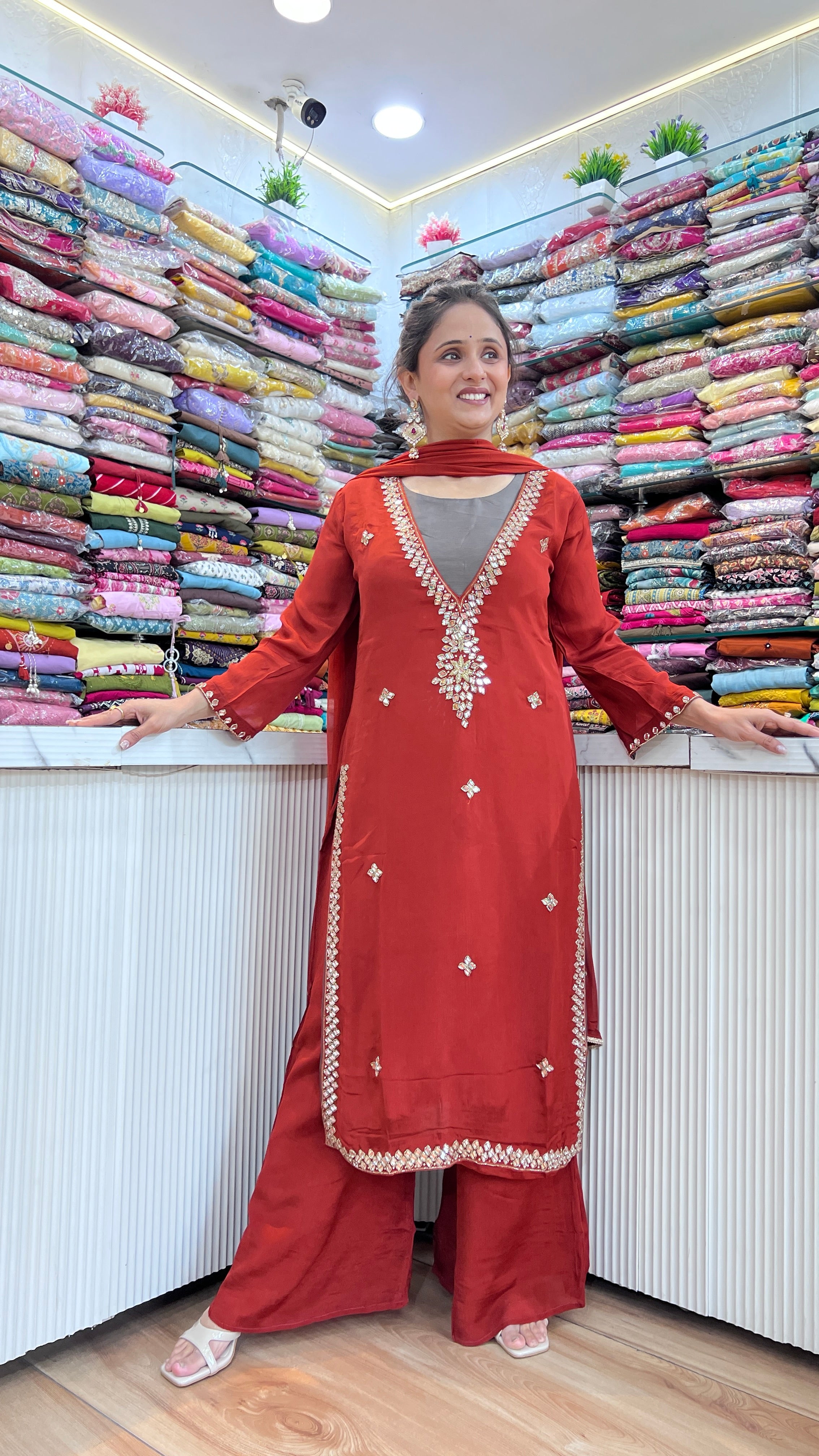 Pure chinon pakistani suit ( tj 27967 )