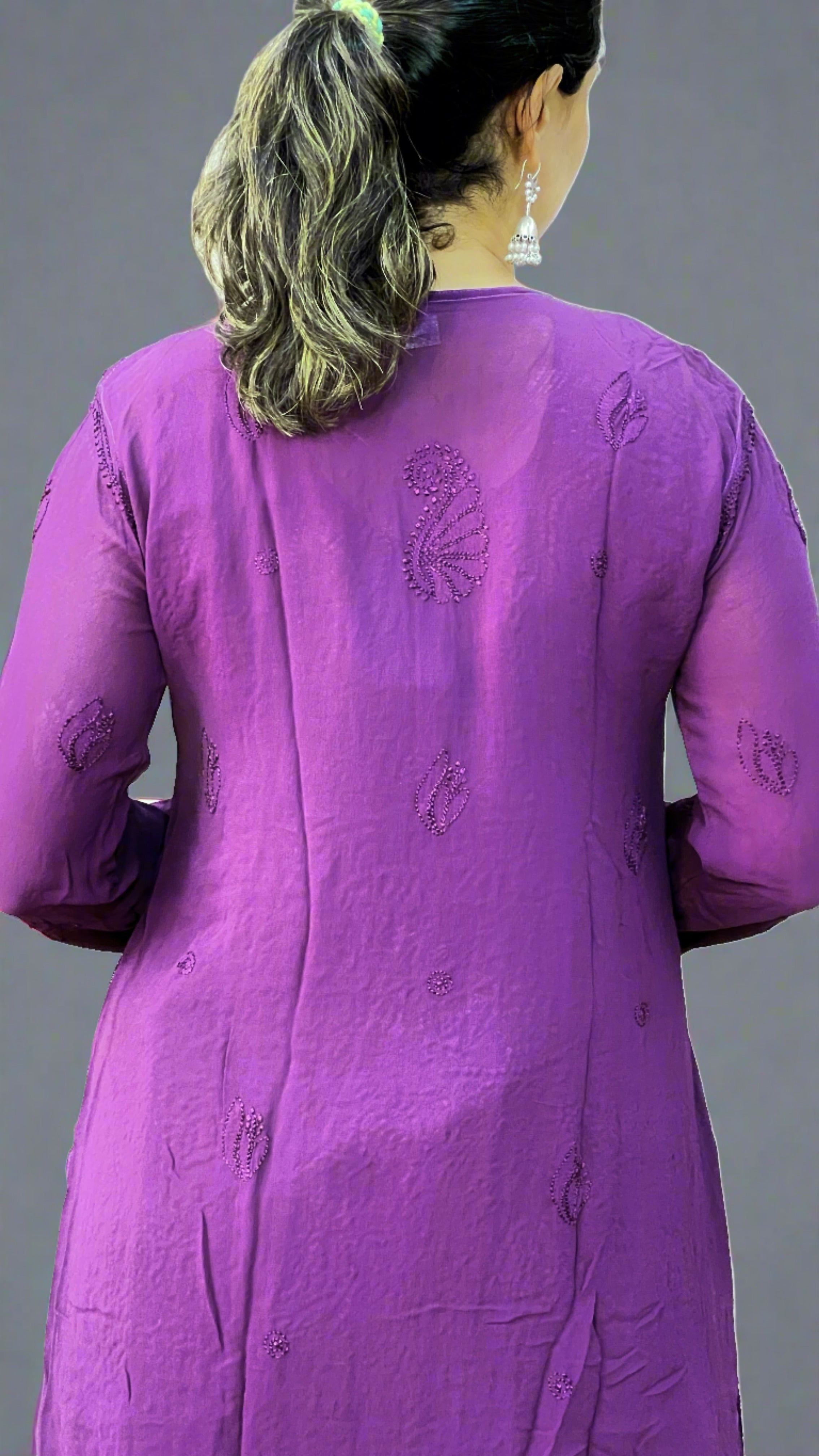 Pure viscose lakhnavi kurta with inner