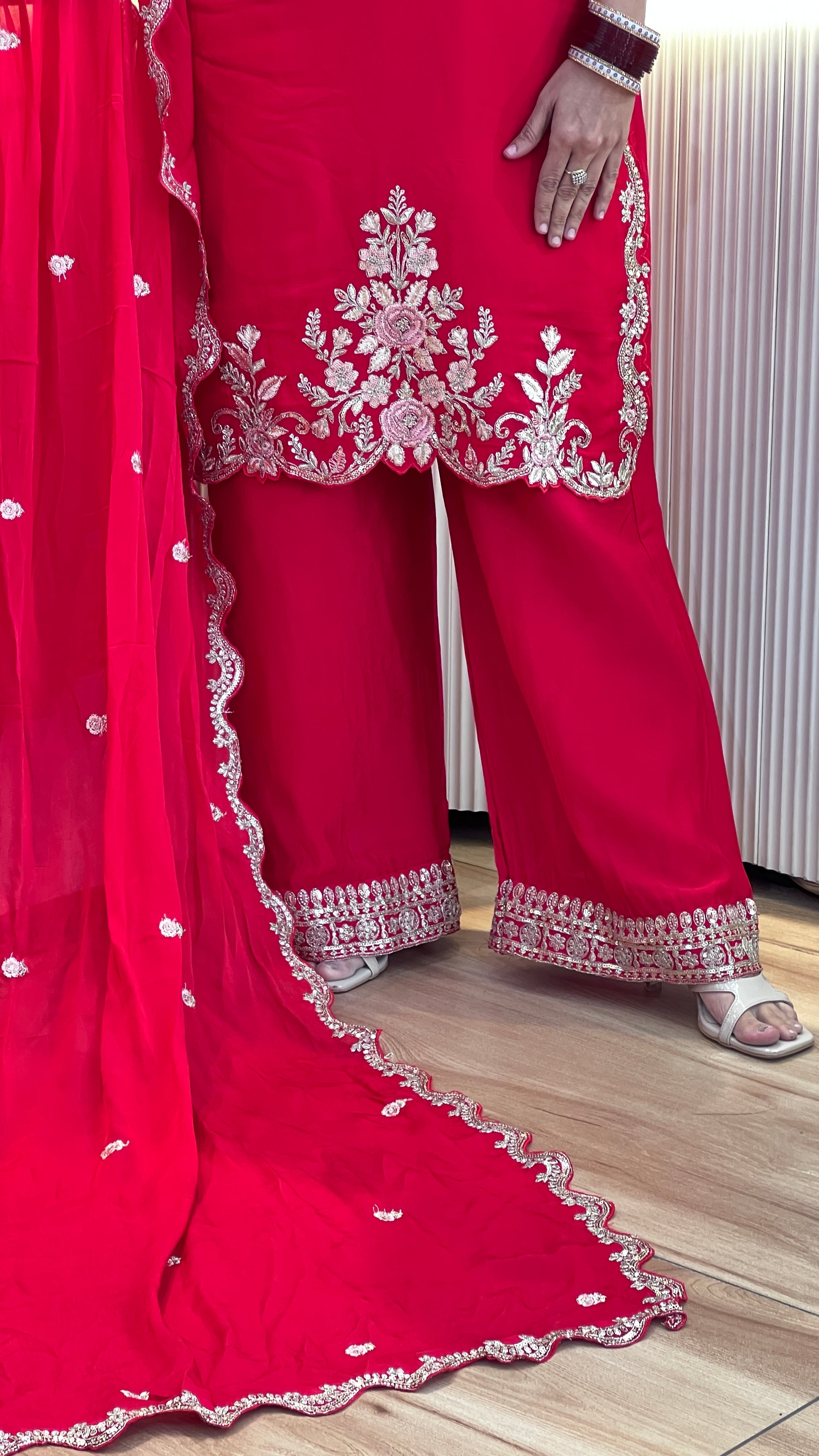 Pure chinon embroidered karva suit ( ym 65867 )