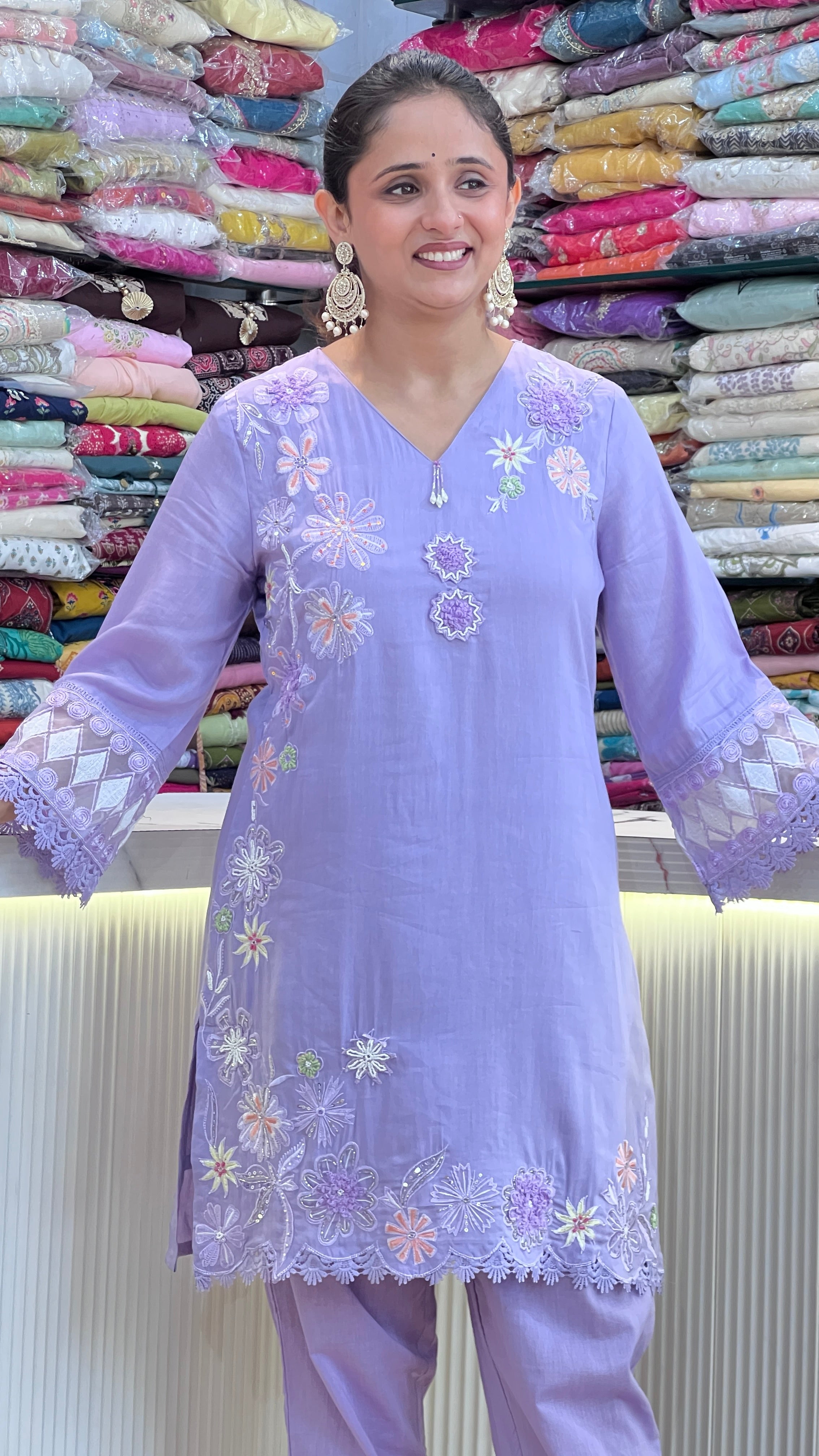 Mul cotton embroidered cord set ( tj 29267 )