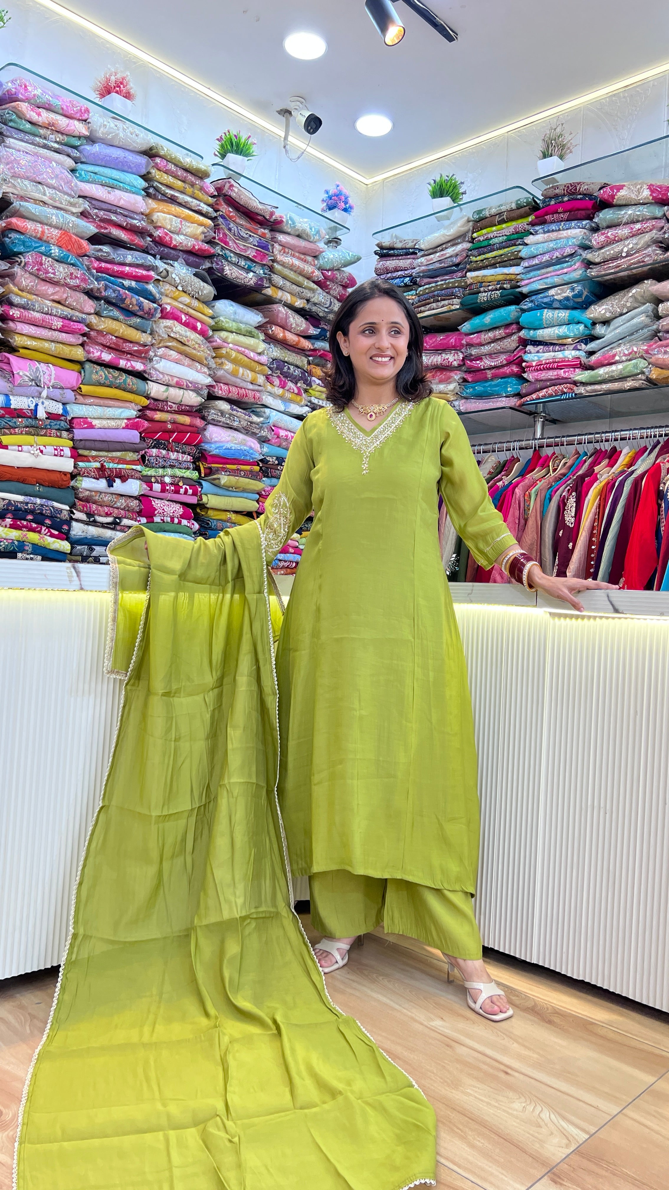Hand embroidered A-Line suit ( sdw 3267 )