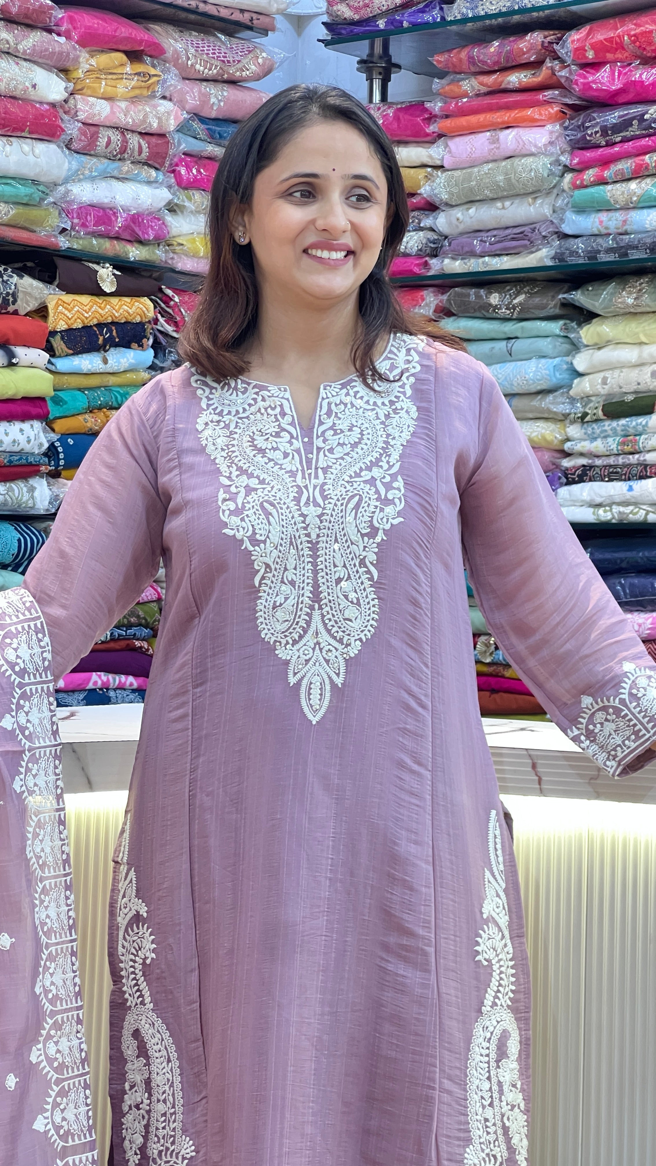 Premium mul chanderi suit ( ym 64067 )