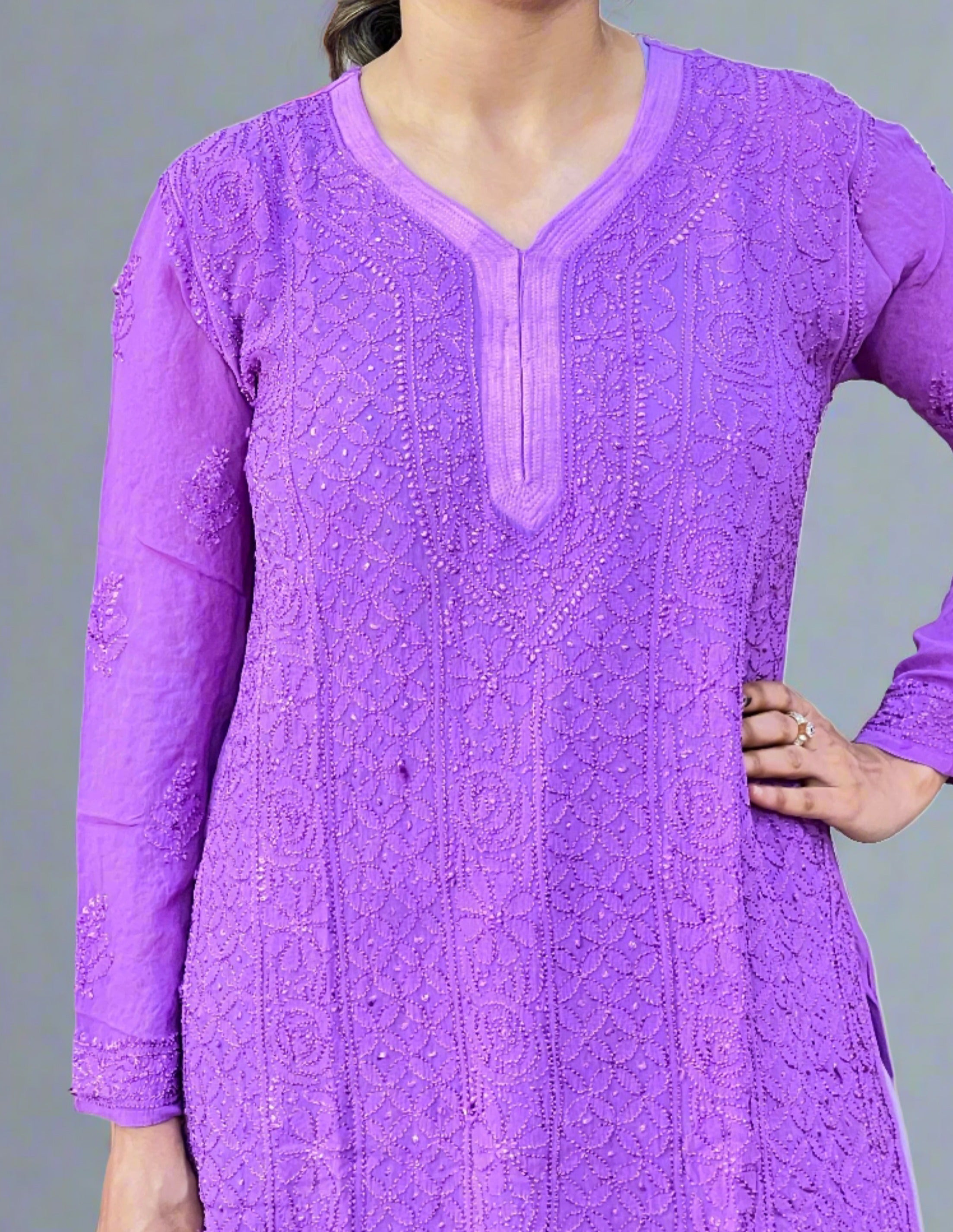 Pure viscose lakhnavi kurta with inner