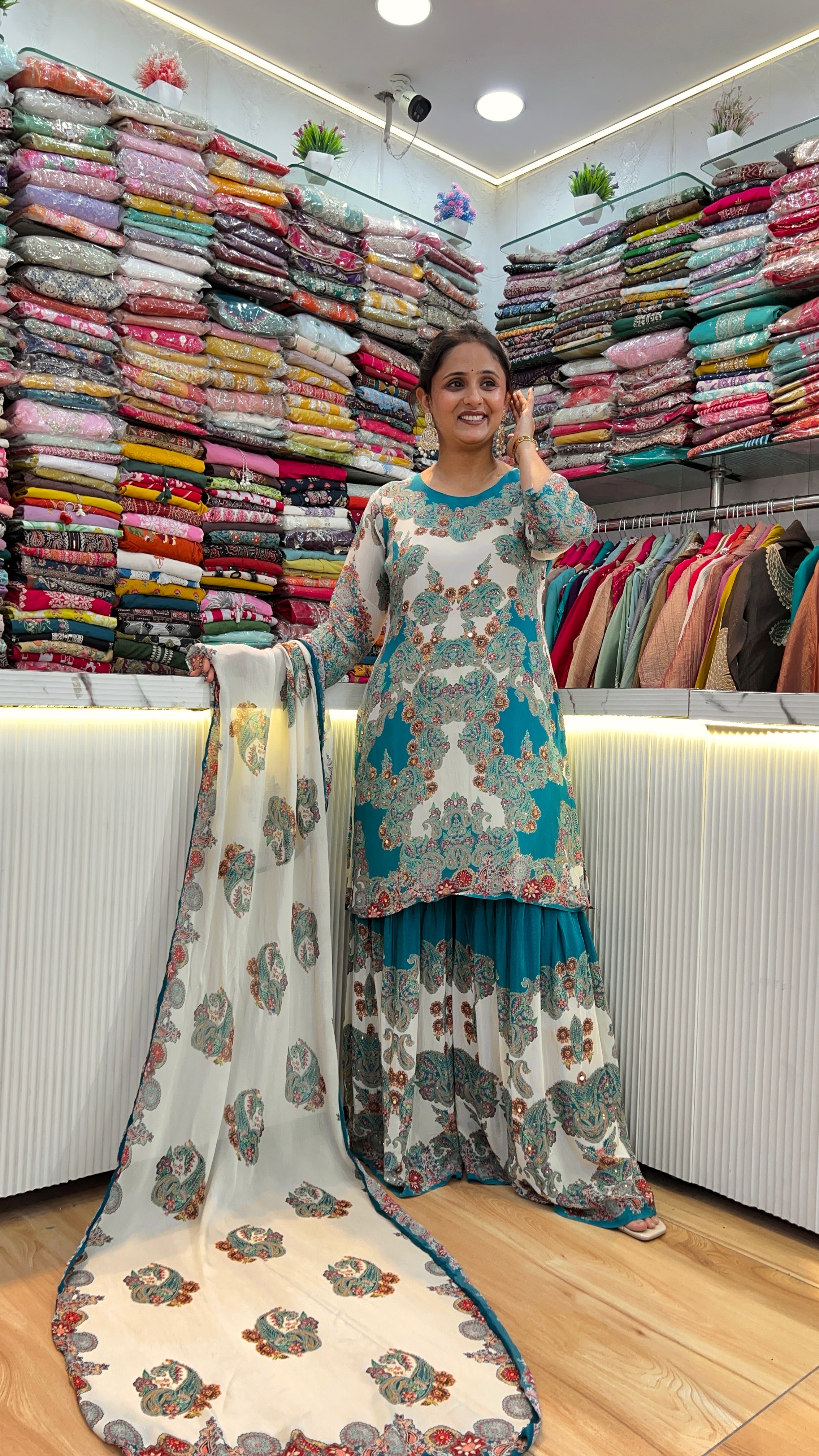 Pure crape designer garara suit ( ym 65367 )