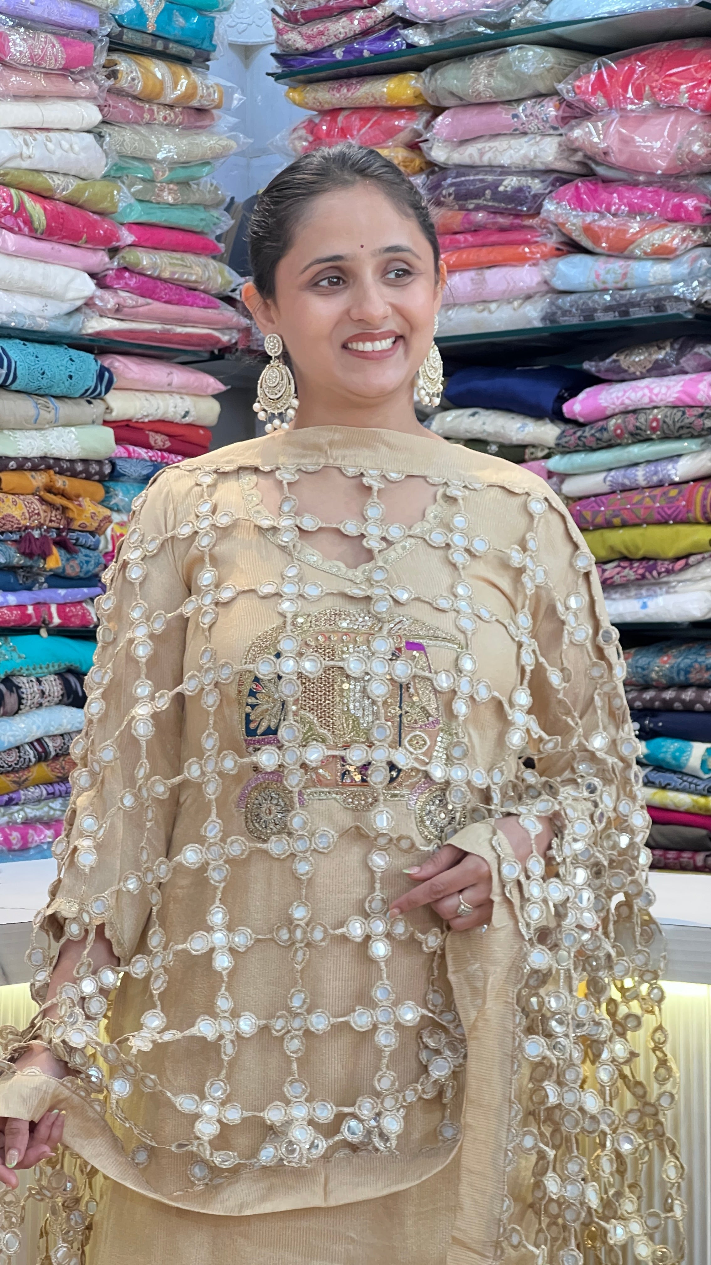 Premium tissue with designer dupatta ( tj 30167 )